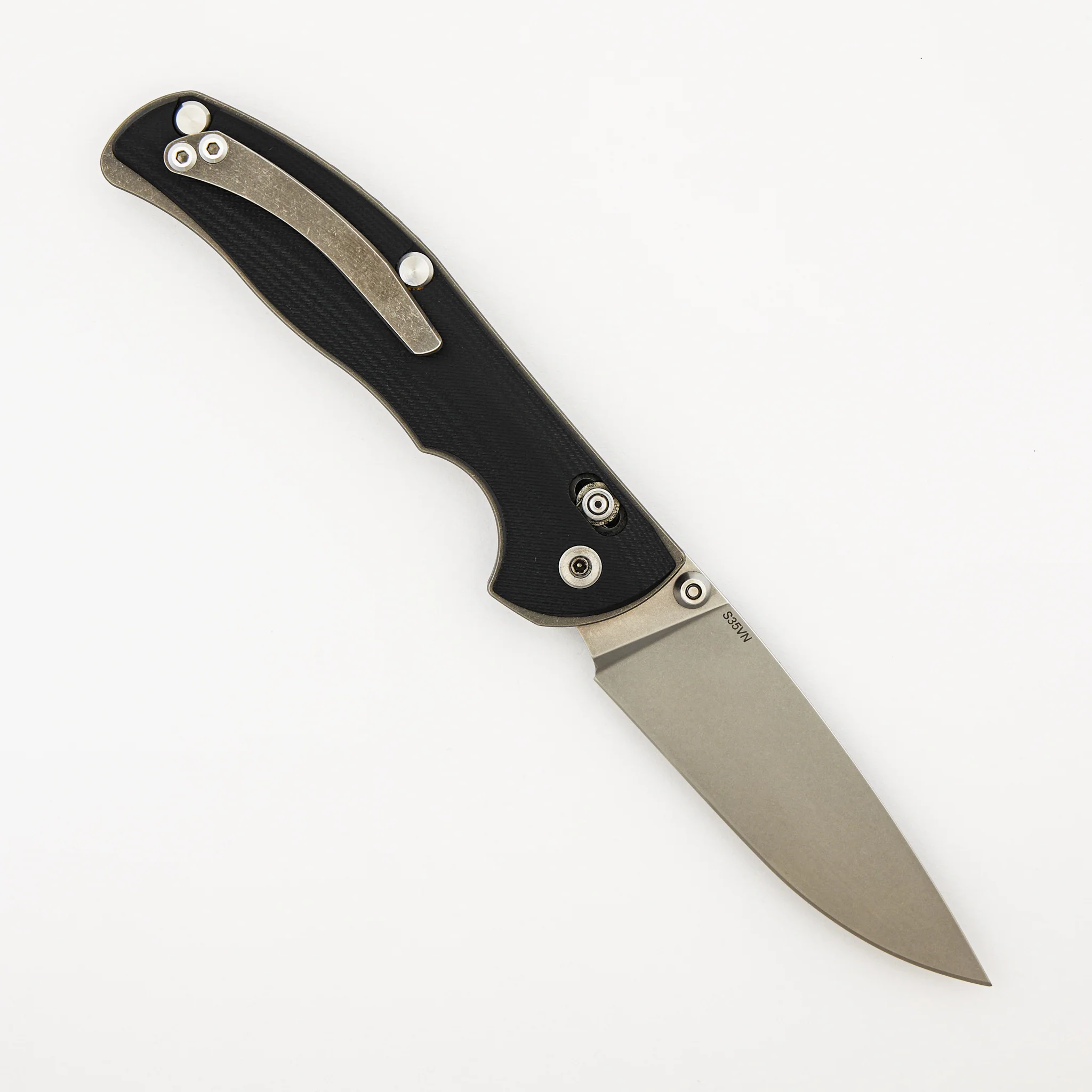 100NS Tabargan - Black G10 Handle - S35VN Blade - Bronze Washers - Image 2
