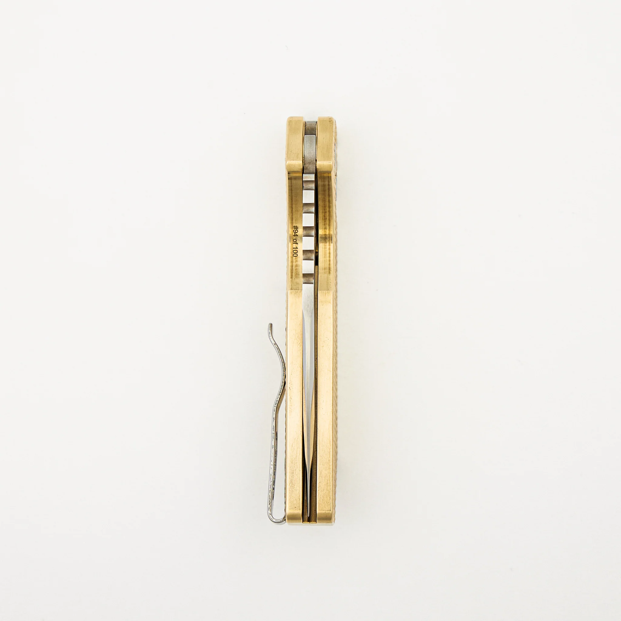 2024 PT+ Custom 005 - ALBronze Textured Handle - Mike Irie Hand Ground Mirror Polished Blade #94 of 100 - Image 5