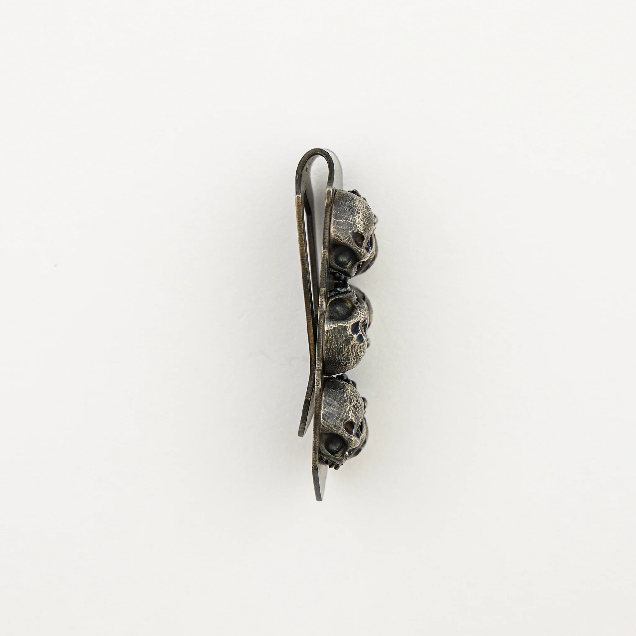 6 Silver Skulls W/ Ruby Eyes Money Clip - Image 3