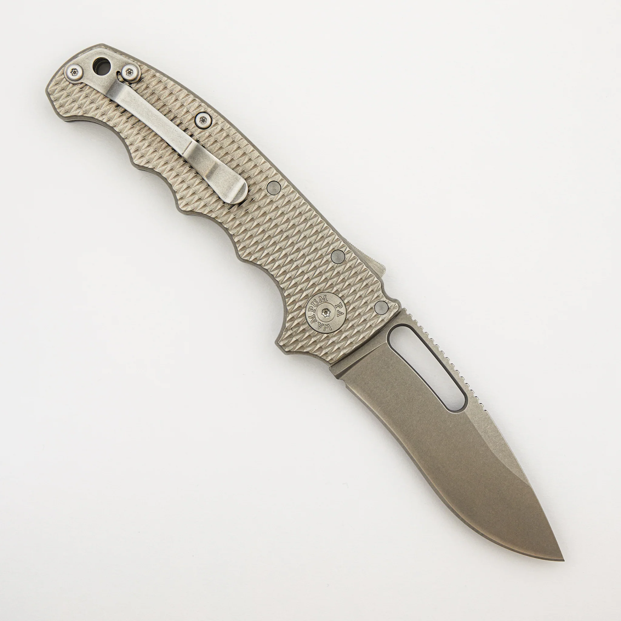 AD20S - CPM-20CV Kopis Blade - Textured Titanium Handle - Image 2