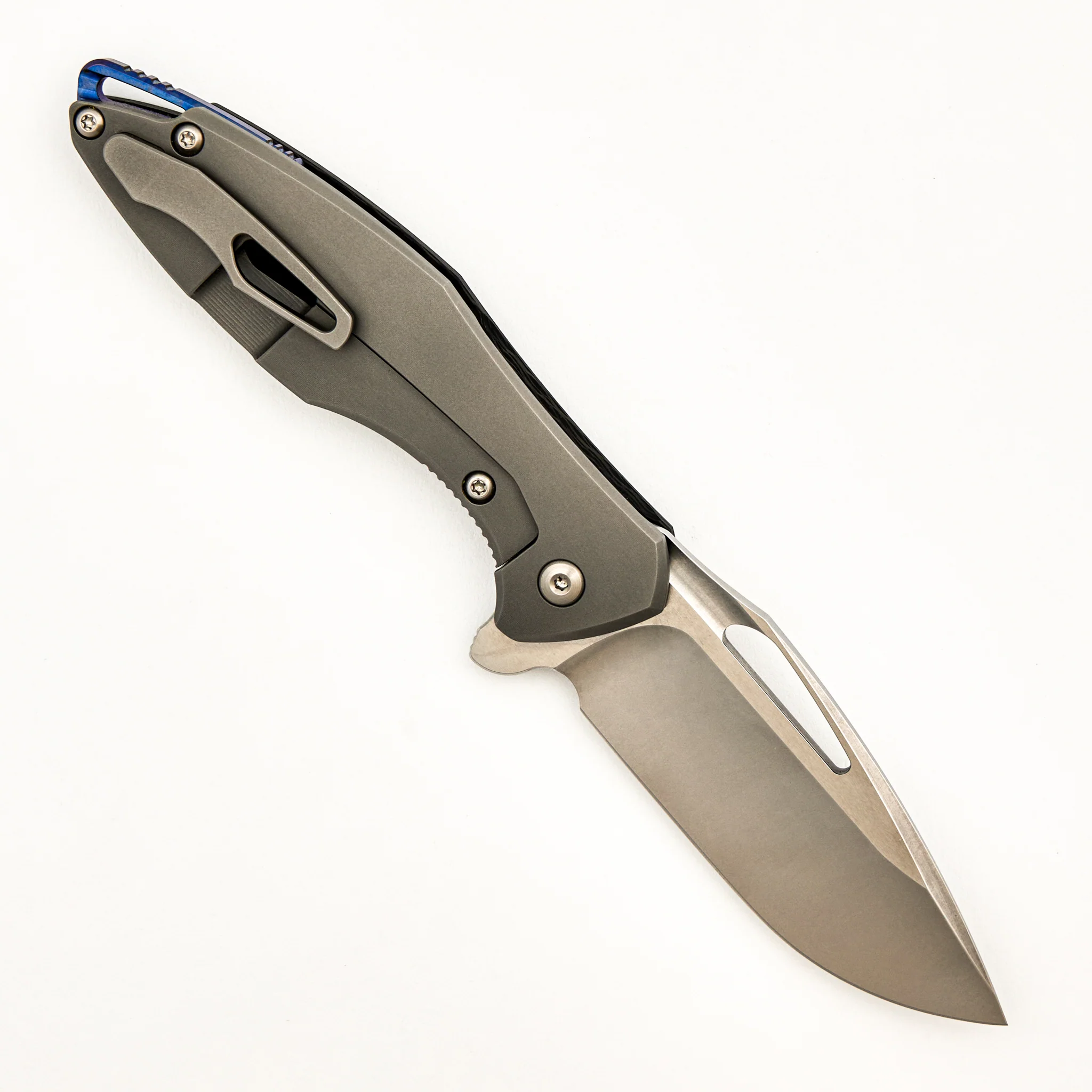 Arius - Carbon Fiber/Titanium Handle - Silver Hardware - M390 Blade - Image 2
