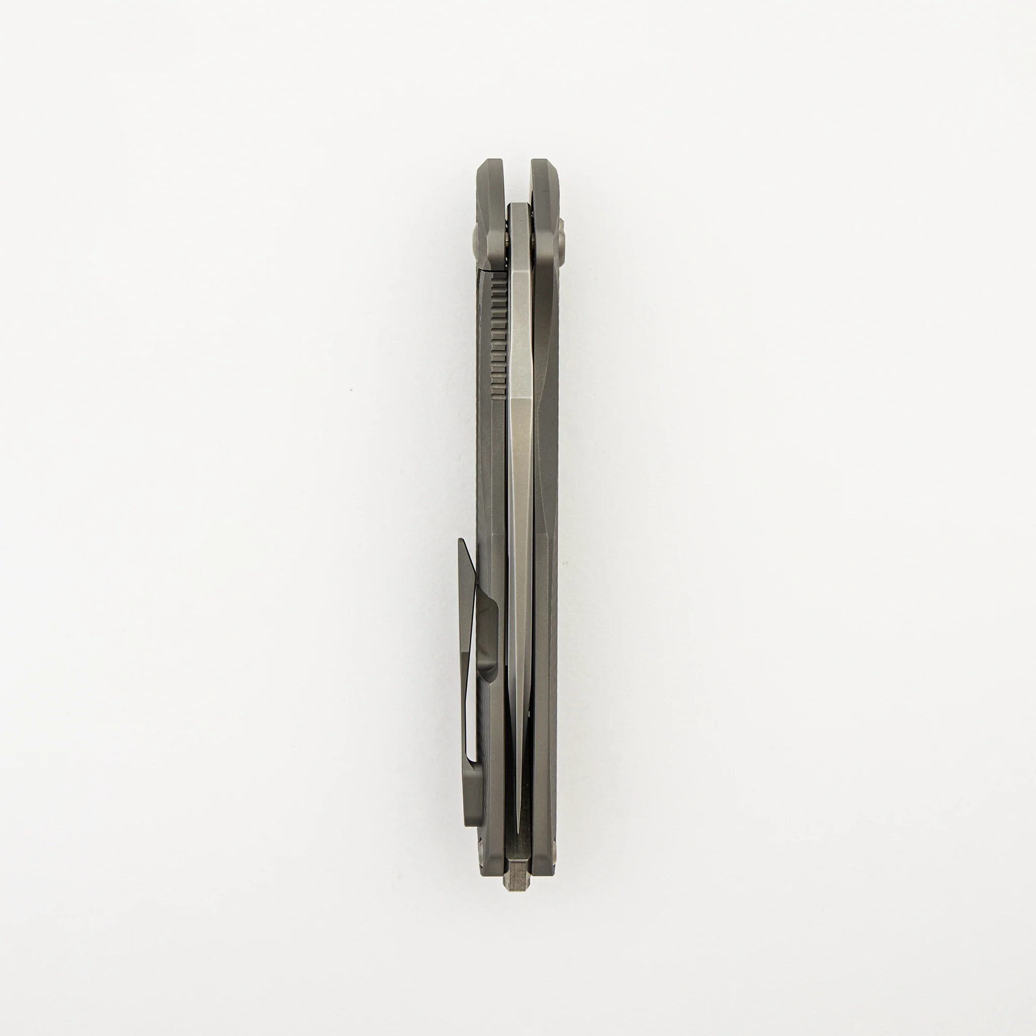 Arius - Corda Titanium Handle - Silver Hardware - Burnished W/ Polished Flats M398 Blade - Image 5