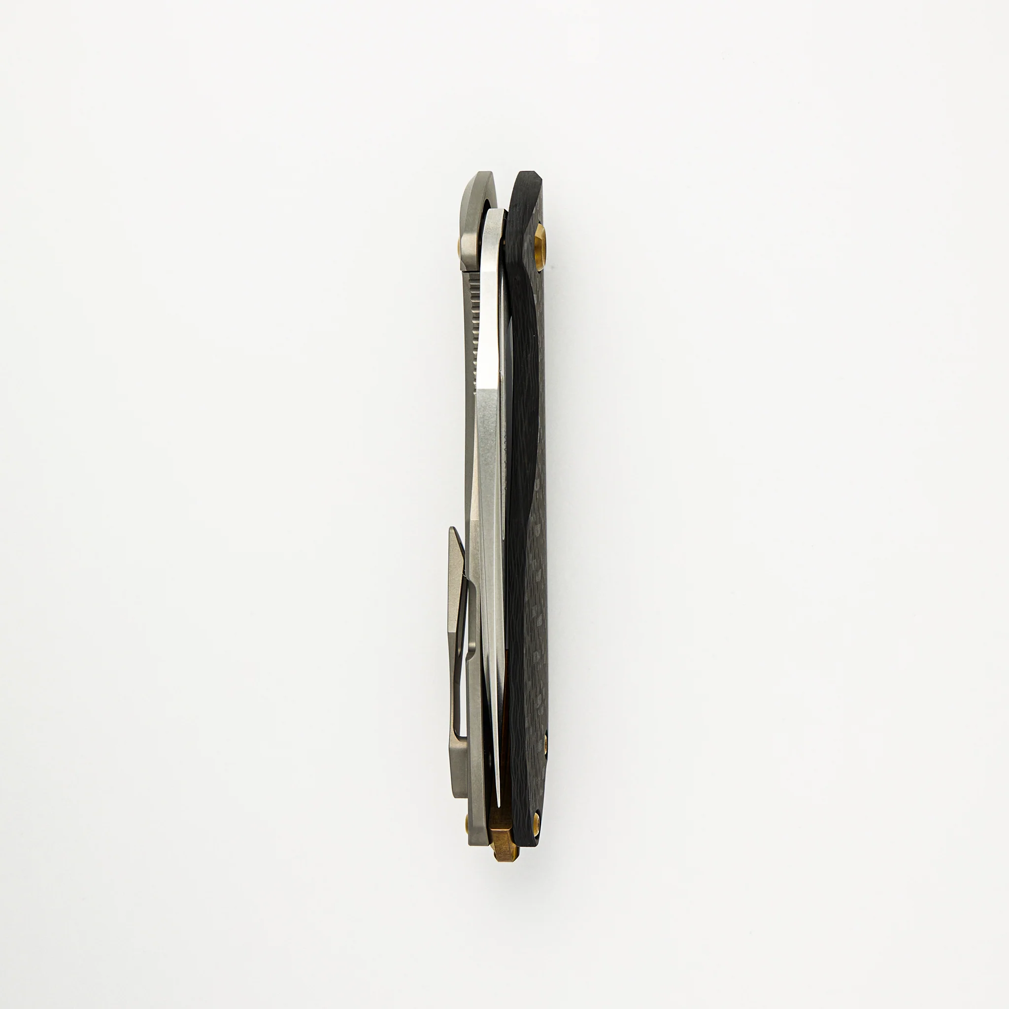 Arius - Titanium/Smooth Carbon Fiber Handle - Burnished W/ Polished Flats M390 Blade - Image 5