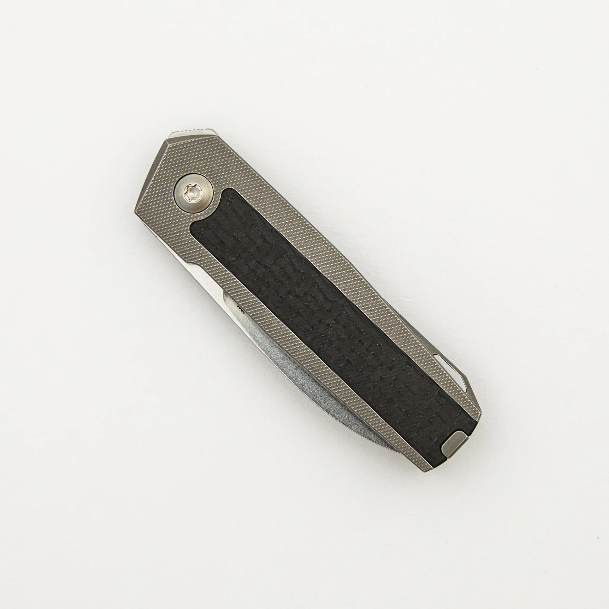 ARN - Grey/Satin - Titanium Handle - Carbon Fiber Inlays - RWL34 Blade - Image 3