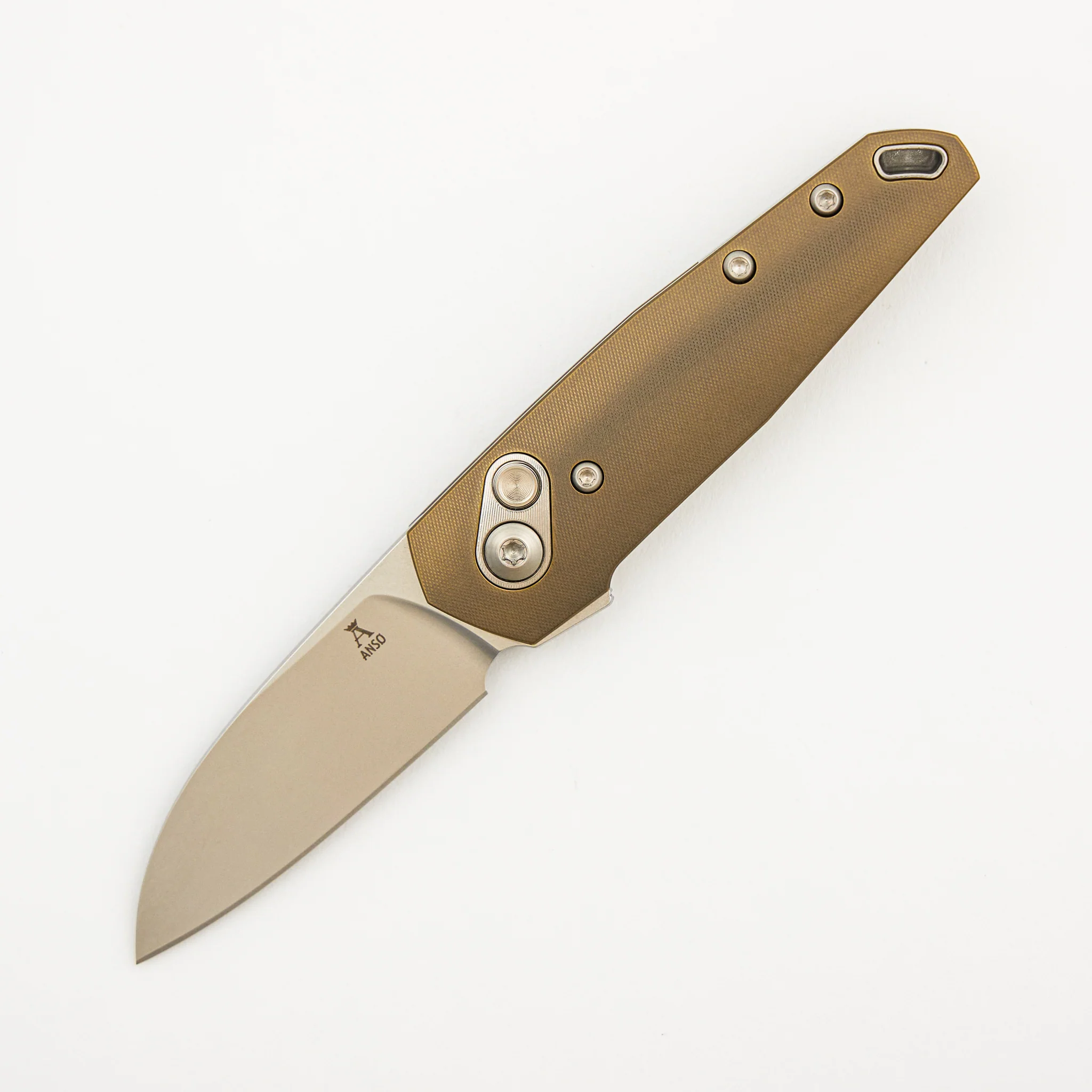 Aros - Amber/Satin Titanium Handle - RWL34 Blade