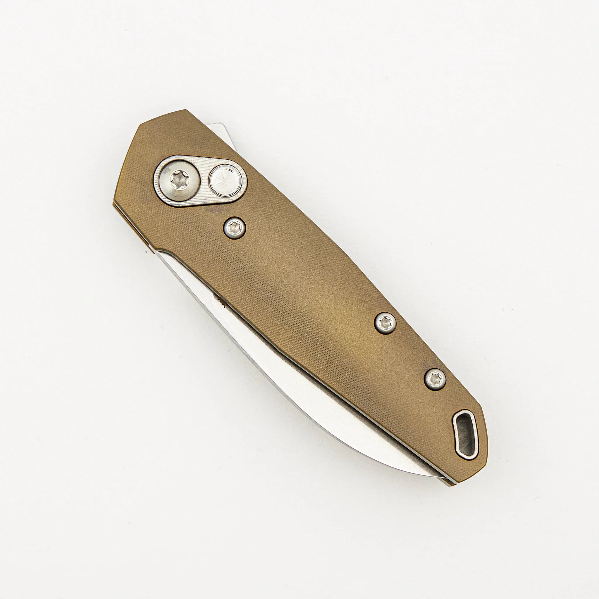 Aros - Amber/Satin Titanium Handle - RWL34 Blade - Image 3
