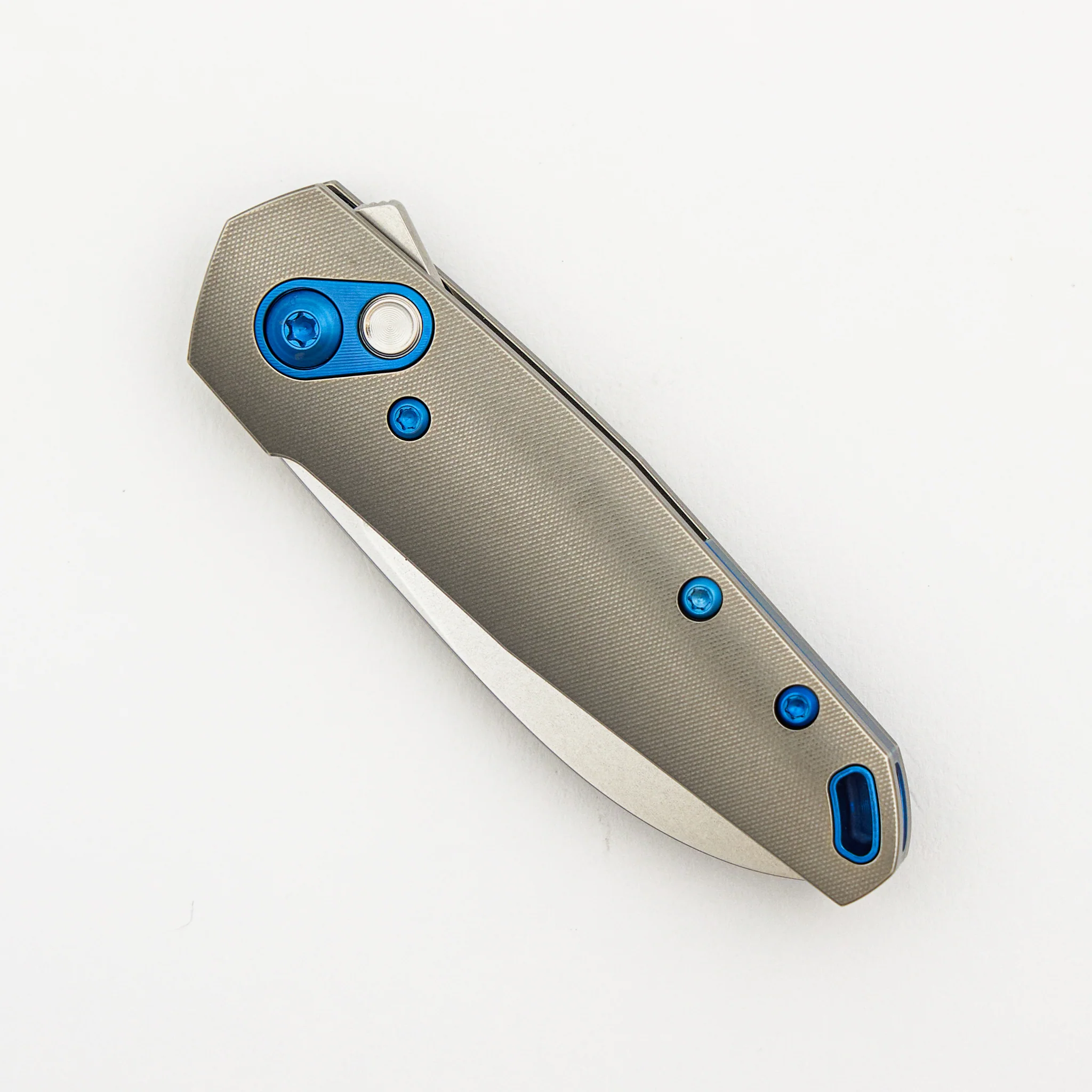 Aros - Grey/Blue Titanium Handle - RWL34 Blade - Image 3