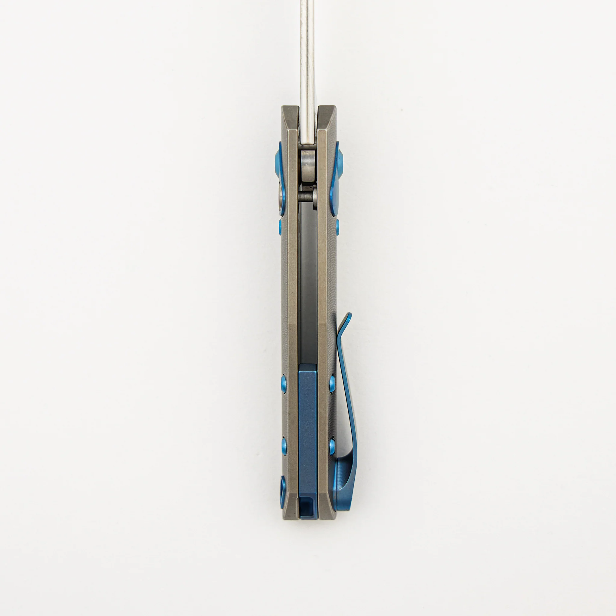 Aros - Grey/Blue Titanium Handle - RWL34 Blade - Image 7