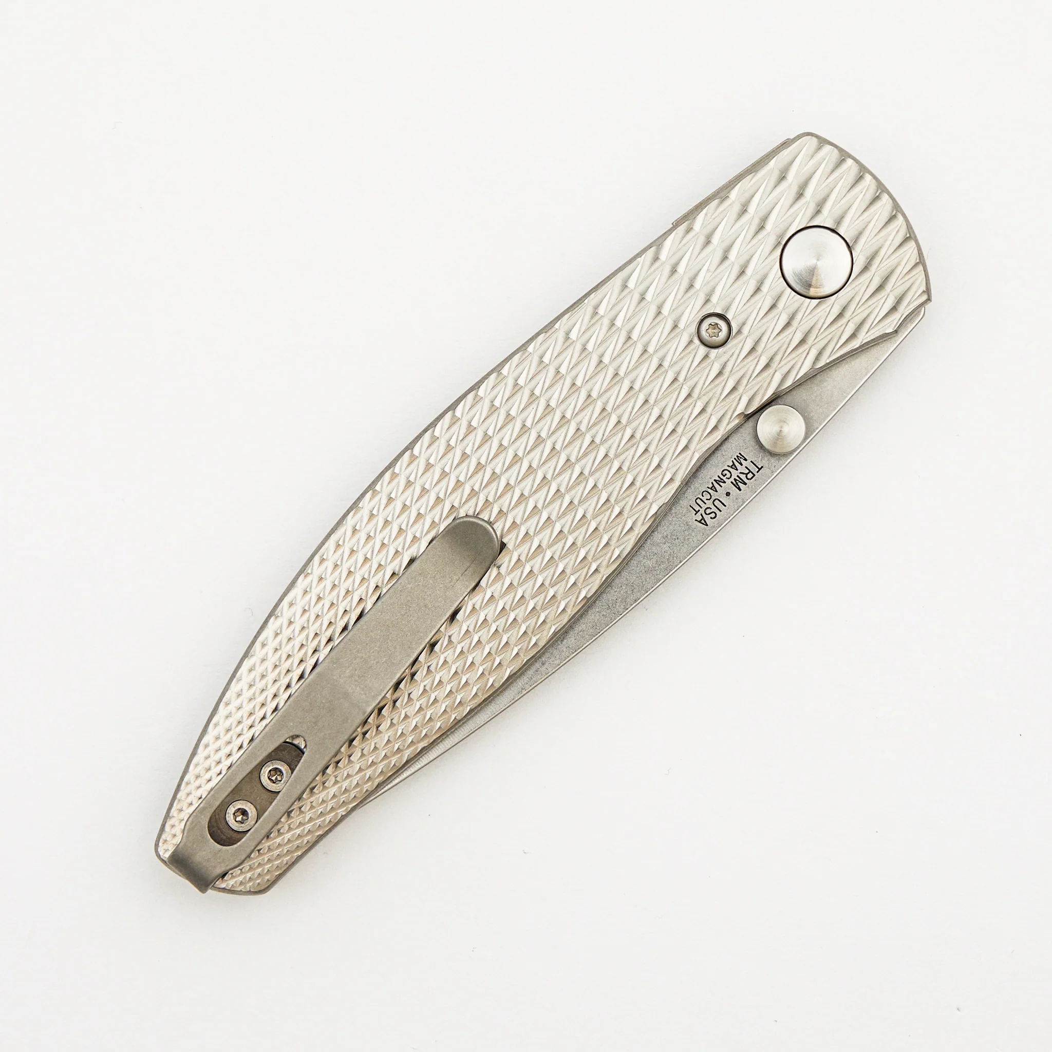 Atom Linerlock - Titanium Lizard Skin Handle - MagnaCut Blade - Image 4
