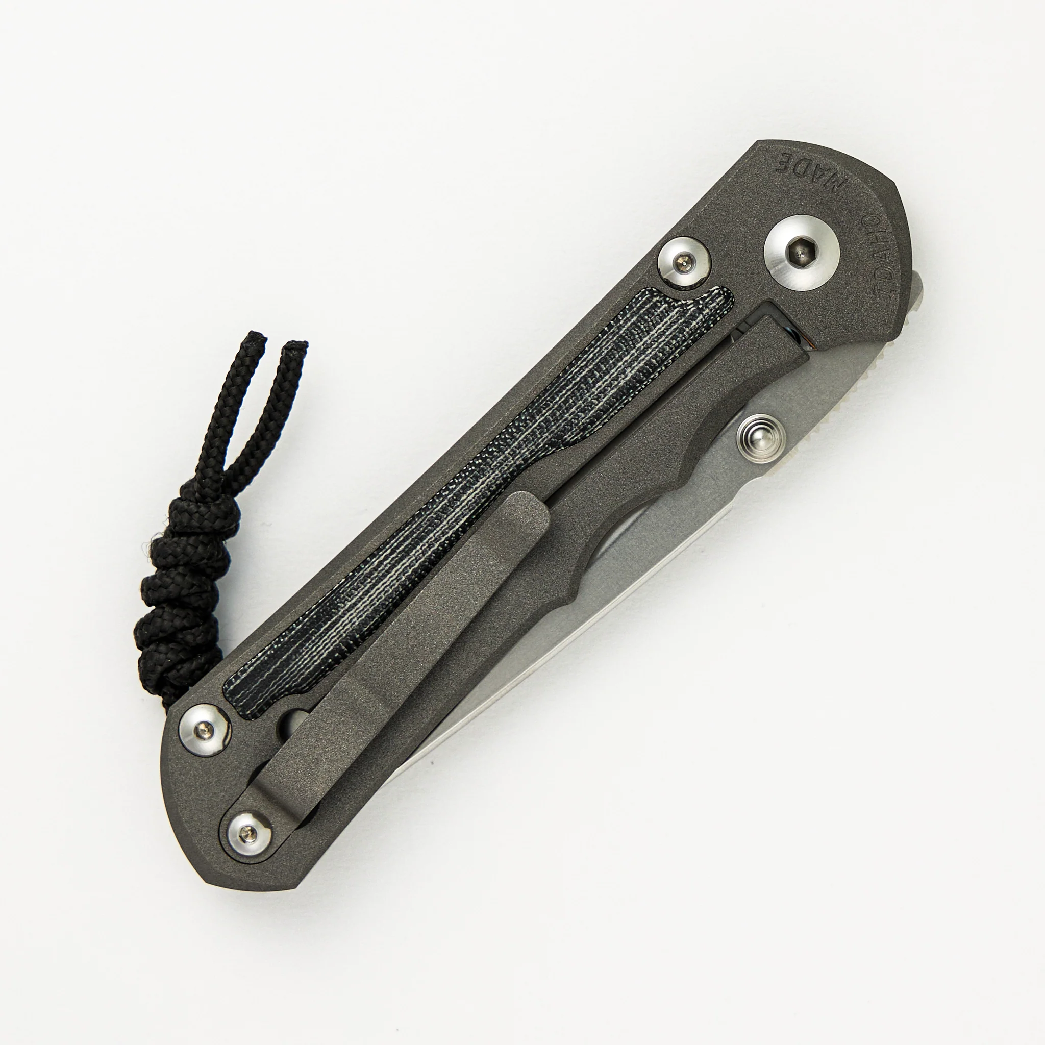 Large Inkosi - Tanto MagnaCut Blade - Black Canvas Micarta Inlays - Image 4