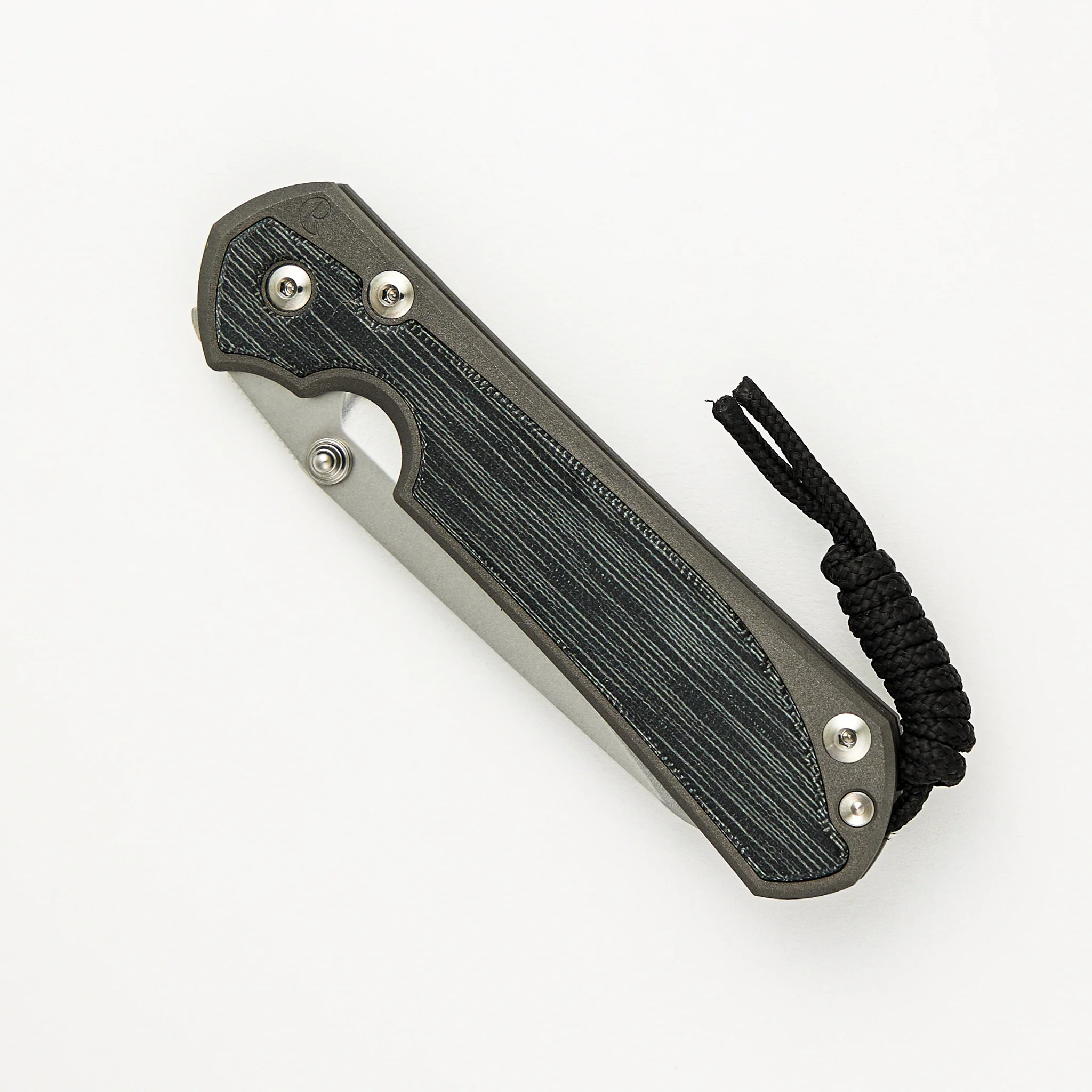 Large Sebenza 31 Black Canvas Micarta Inlay - Insingo CPM MagnaCut Blade - Silver Double Thumb Lugs - Image 3
