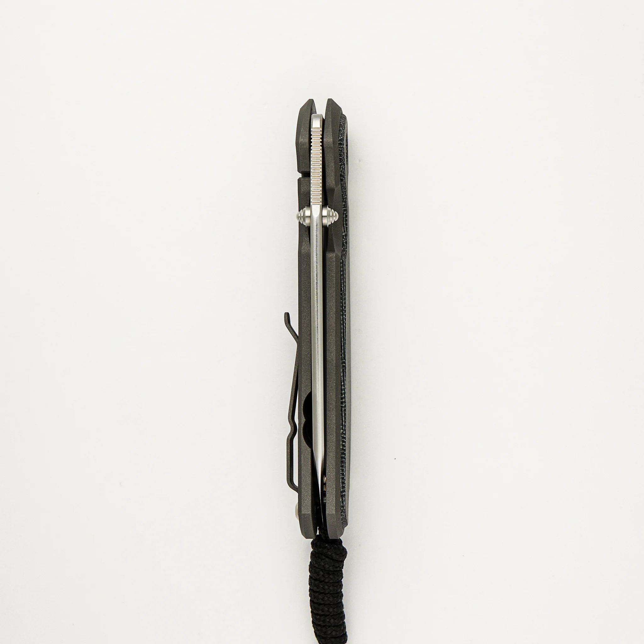 Large Sebenza 31 Black Canvas Micarta Inlay - Insingo CPM MagnaCut Blade - Silver Double Thumb Lugs - Image 5