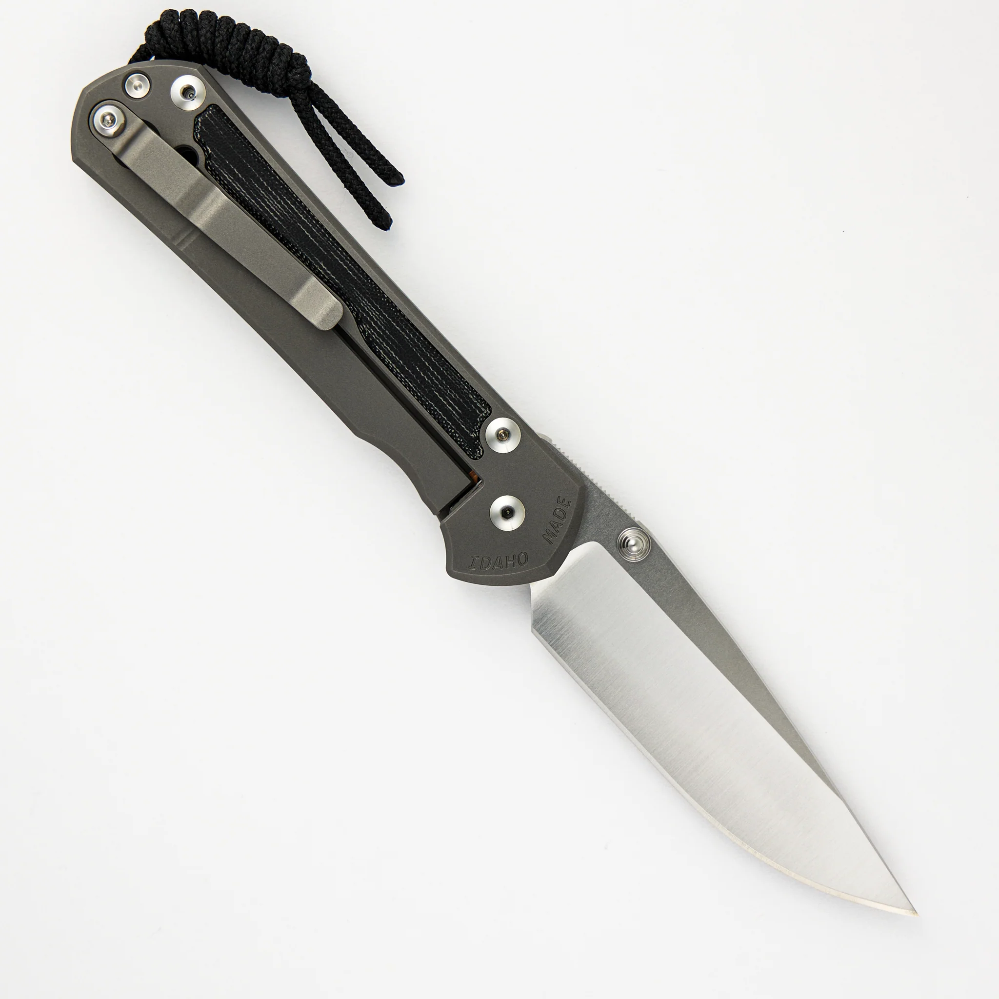 LARGE SEBENZA 31 BLACK CANVAS MICARTA INLAY – POLISHED CPM MAGNACUT BLADE – GLASS BLASTED - SILVER DOUBLE THUMB LUGS - Image 2