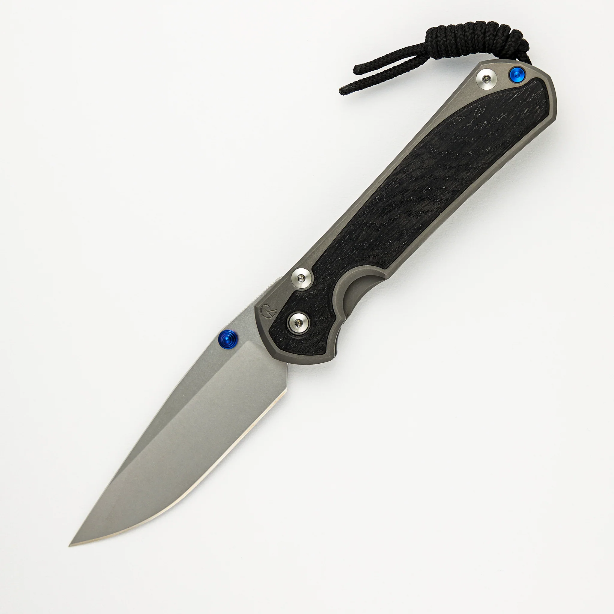 Large Sebenza 31 Bog Oak Inlay - CPM MagnaCut Blade - Blue Double Thumb Lugs - Image 36