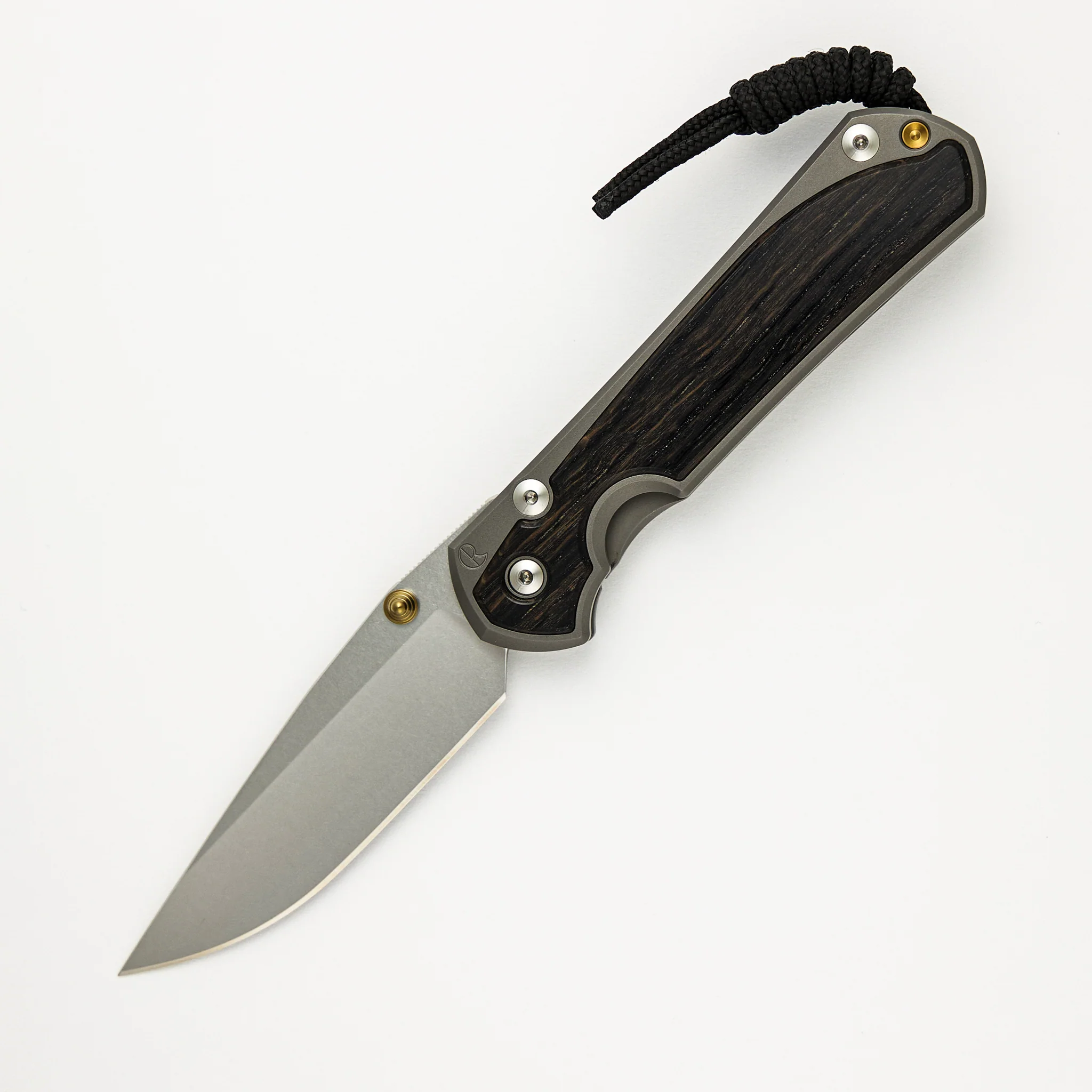 Large Sebenza 31 - Bog Oak Inlay - CPM MagnaCut Blade - Gold Double Thumb Lugs - Image 29