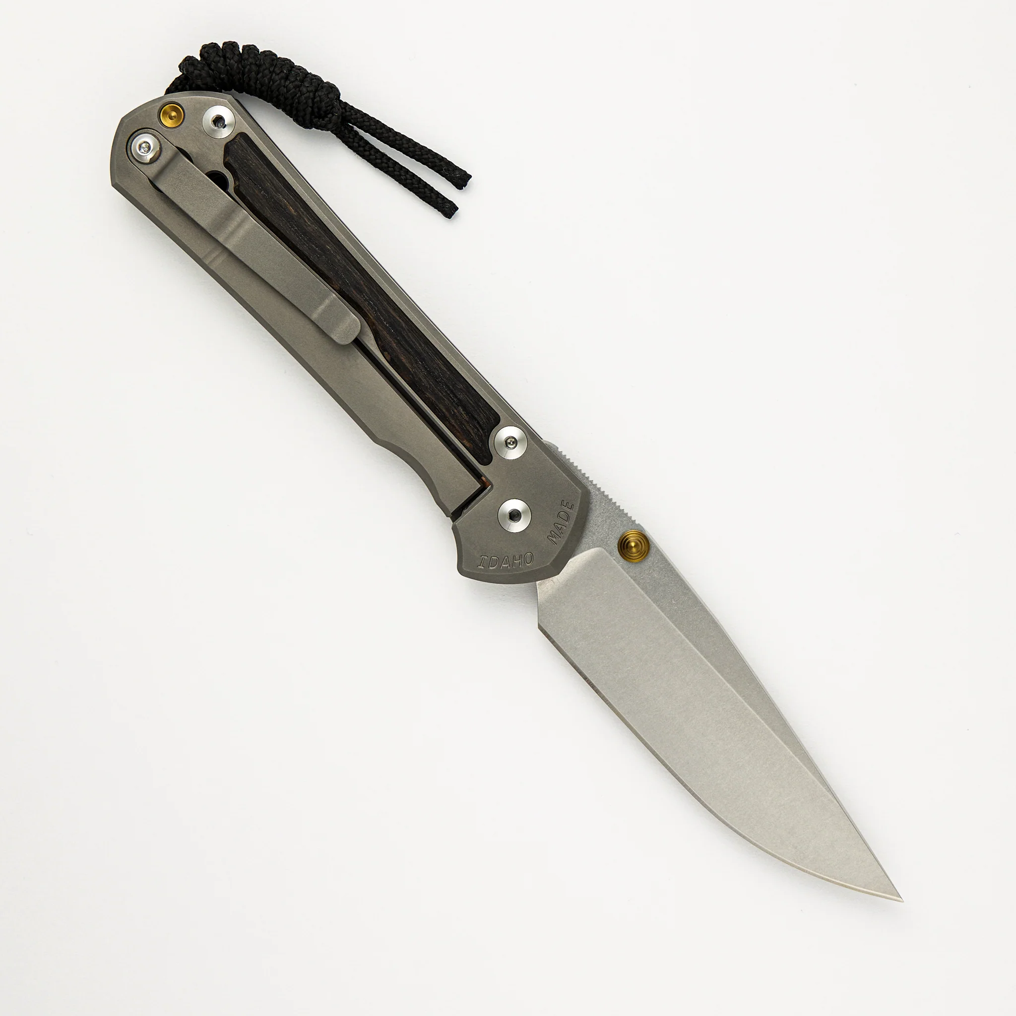 Large Sebenza 31 - Bog Oak Inlay - CPM MagnaCut Blade - Gold Double Thumb Lugs - Image 30