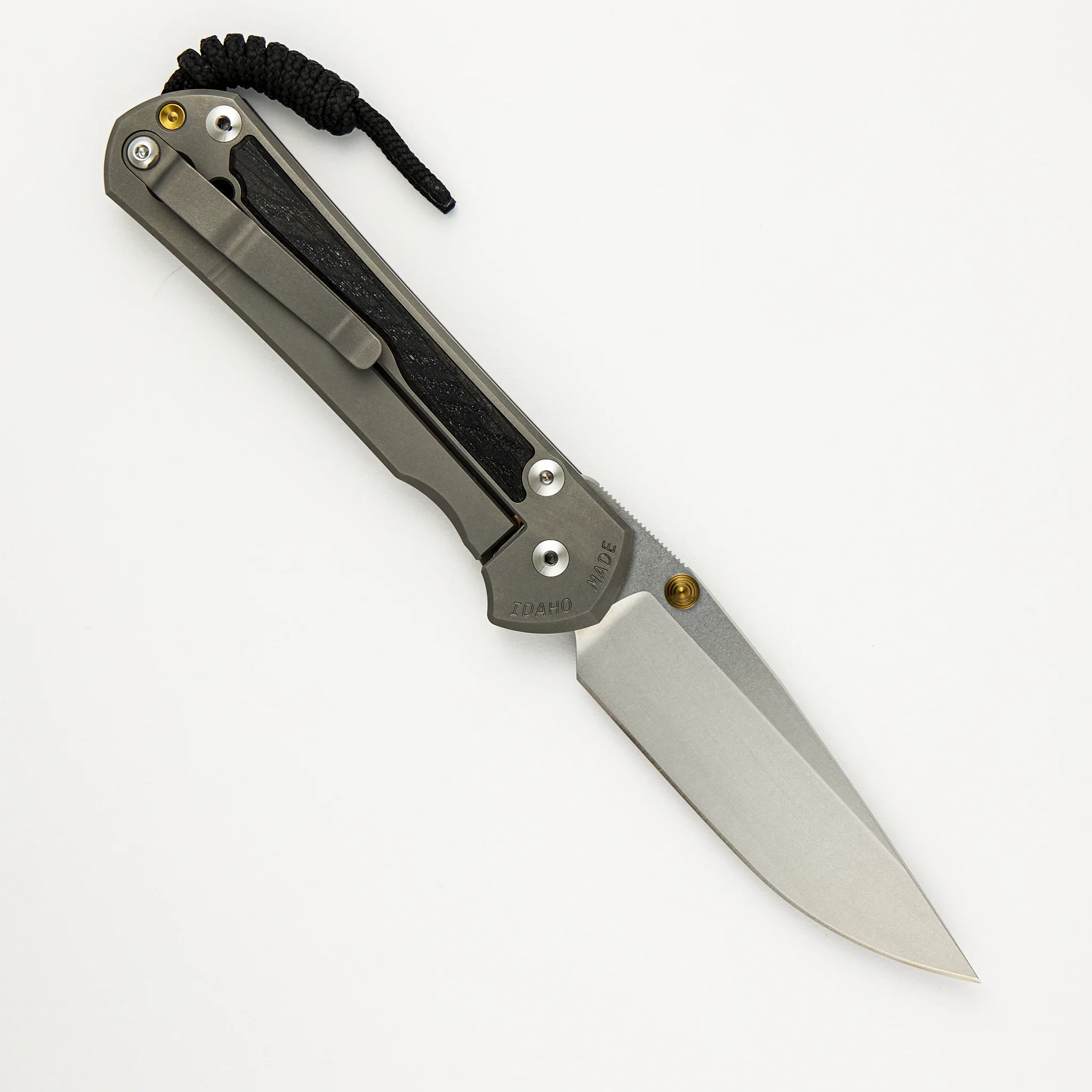 Large Sebenza 31 - Bog Oak Inlay - CPM MagnaCut Blade - Gold Double Thumb Lugs - Image 37