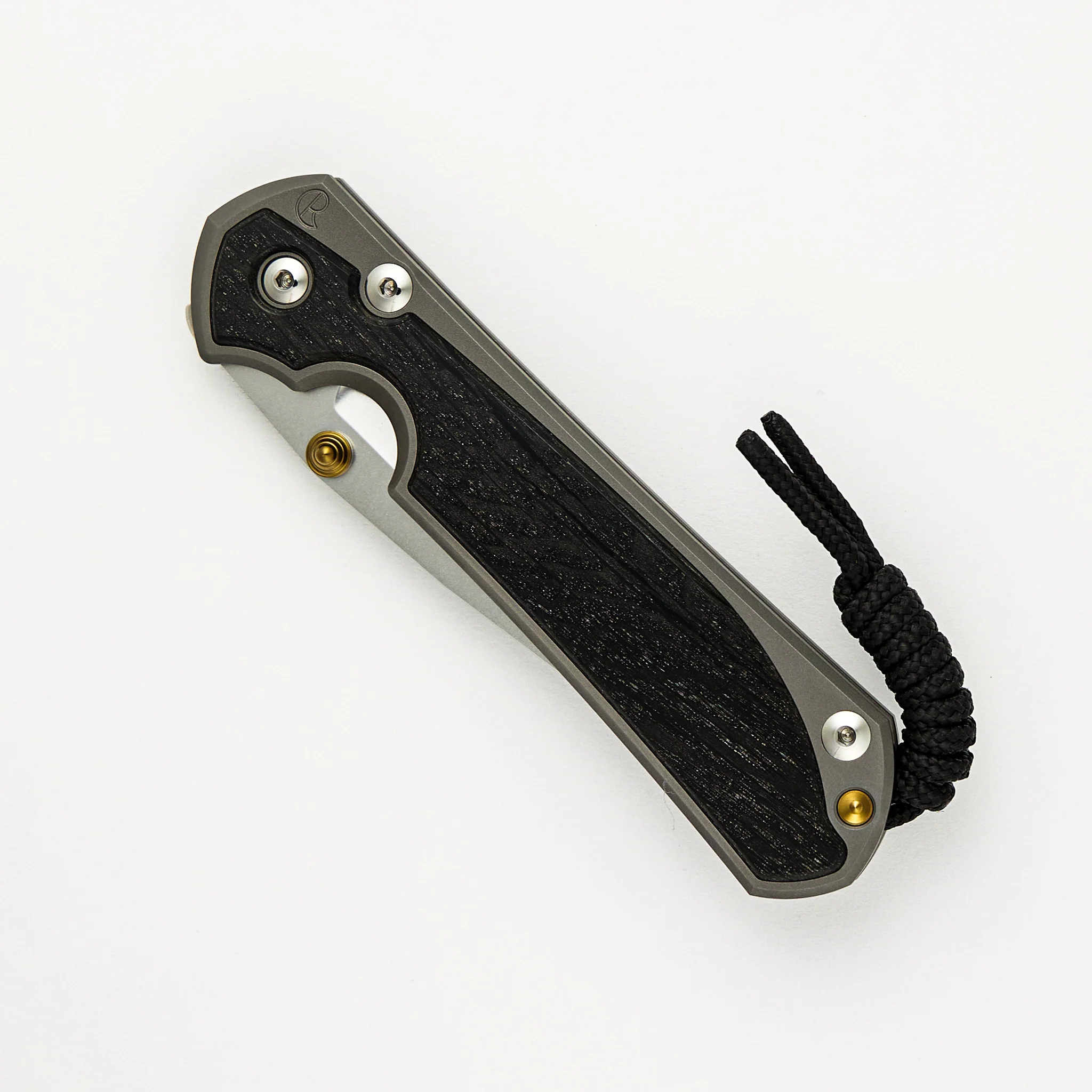Large Sebenza 31 - Bog Oak Inlay - CPM MagnaCut Blade - Gold Double Thumb Lugs - Image 38