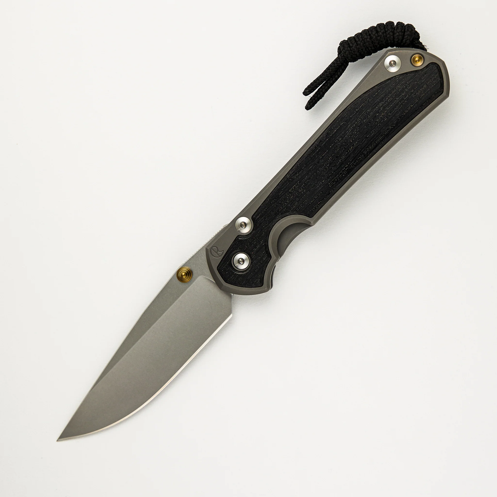 Large Sebenza 31 - Bog Oak Inlay - CPM MagnaCut Blade - Gold Double Thumb Lugs - Image 57