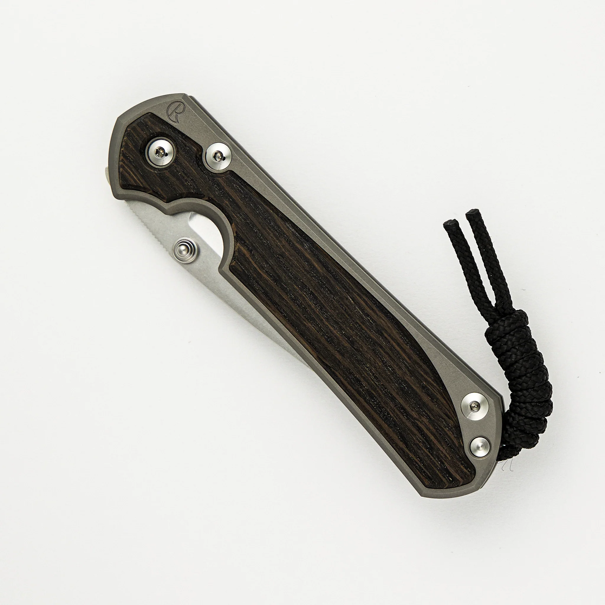 Large Sebenza 31 Bog Oak Inlay - CPM MagnaCut Blade - Silver Double Thumb Lugs - Image 17