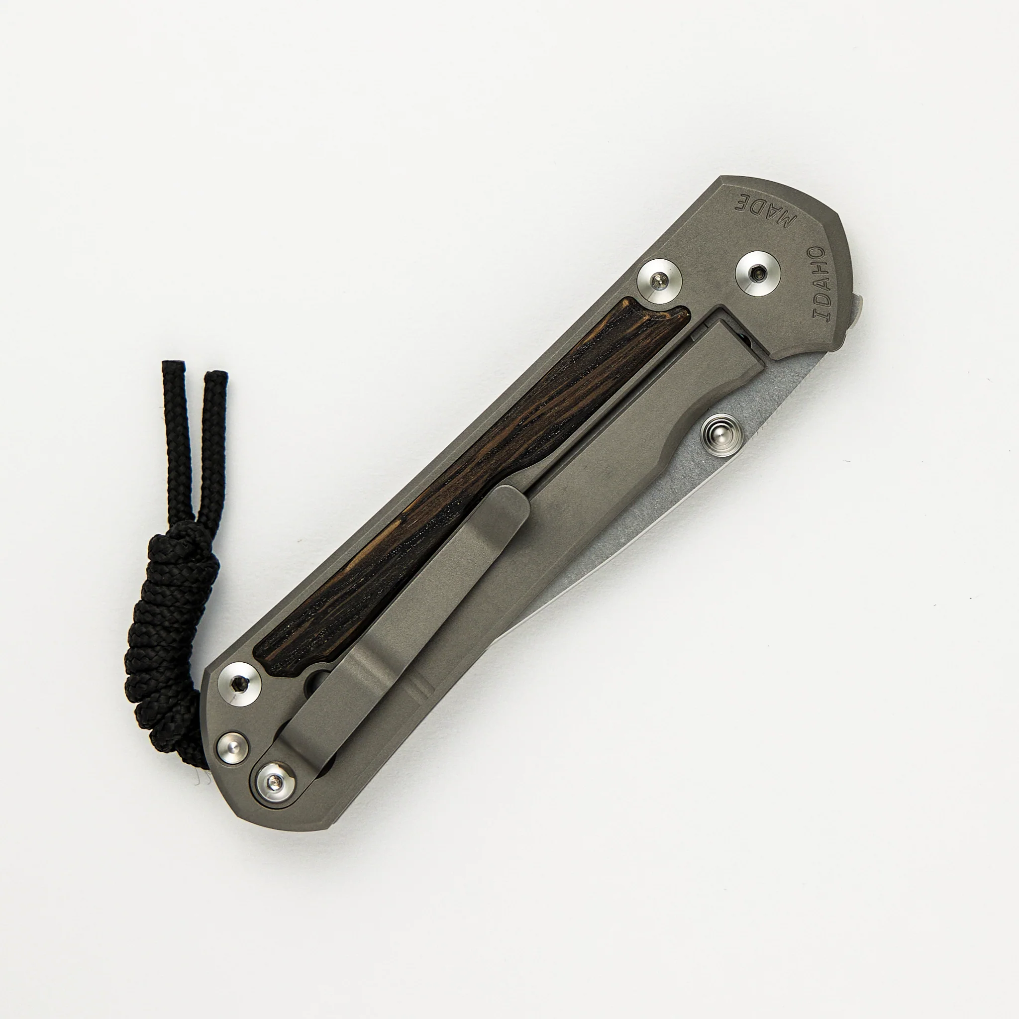 Large Sebenza 31 Bog Oak Inlay - CPM MagnaCut Blade - Silver Double Thumb Lugs - Image 18