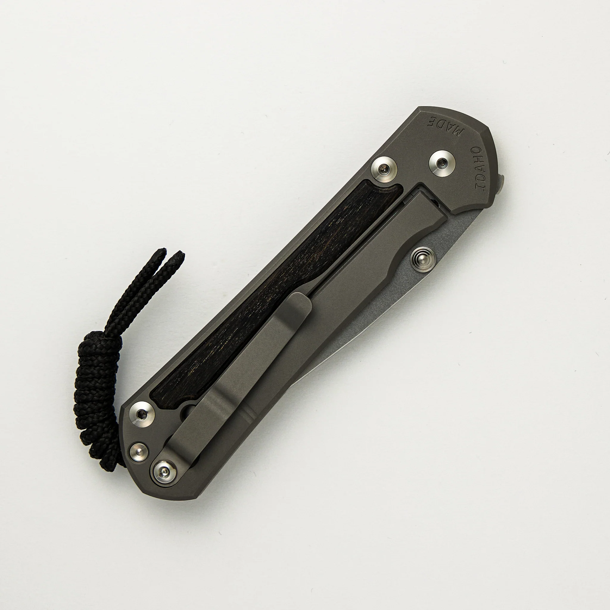 Large Sebenza 31 Bog Oak Inlay - CPM MagnaCut Blade - Silver Double Thumb Lugs - Image 4