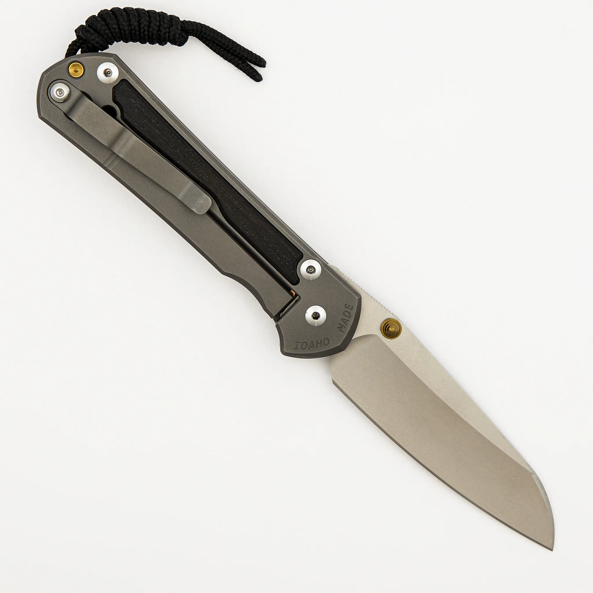 Large Sebenza 31 Bog Oak Inlay - Insingo CPM MagnaCut Blade - Gold Double Thumb Lugs - Image 2