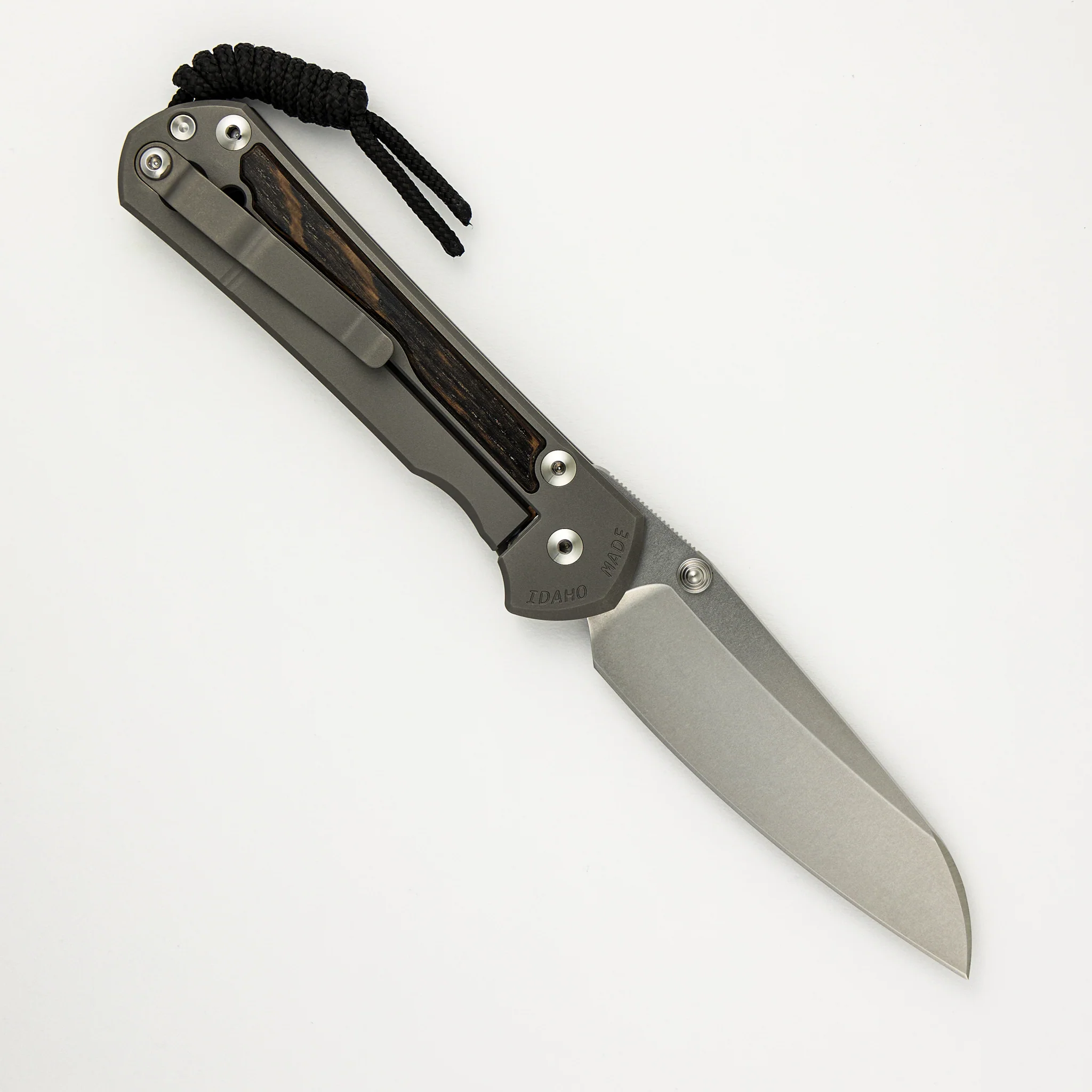 Large Sebenza 31 Bog Oak Inlay - Insingo CPM MagnaCut Blade - Silver Double Thumb Lugs - Image 16