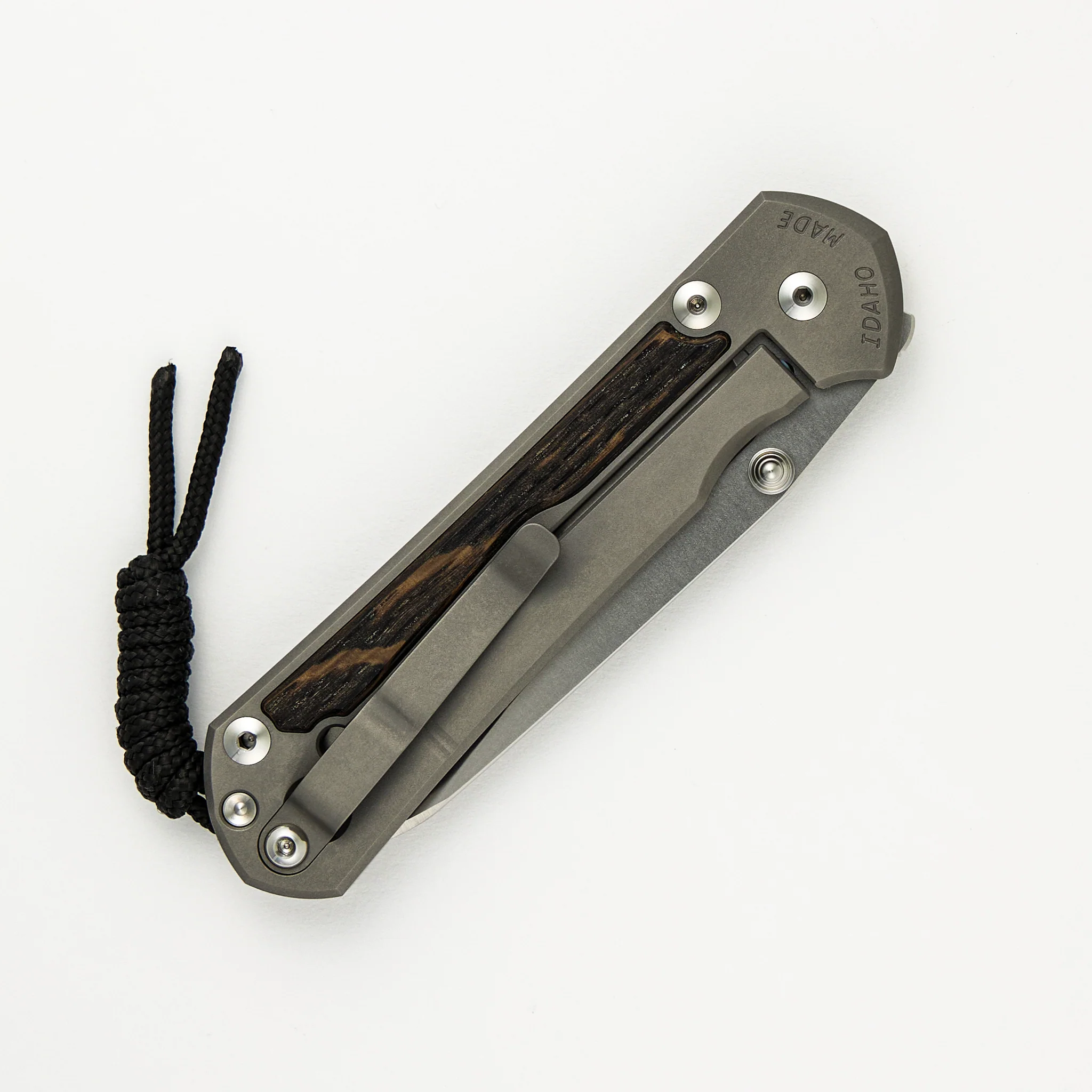 Large Sebenza 31 Bog Oak Inlay - Insingo CPM MagnaCut Blade - Silver Double Thumb Lugs - Image 18