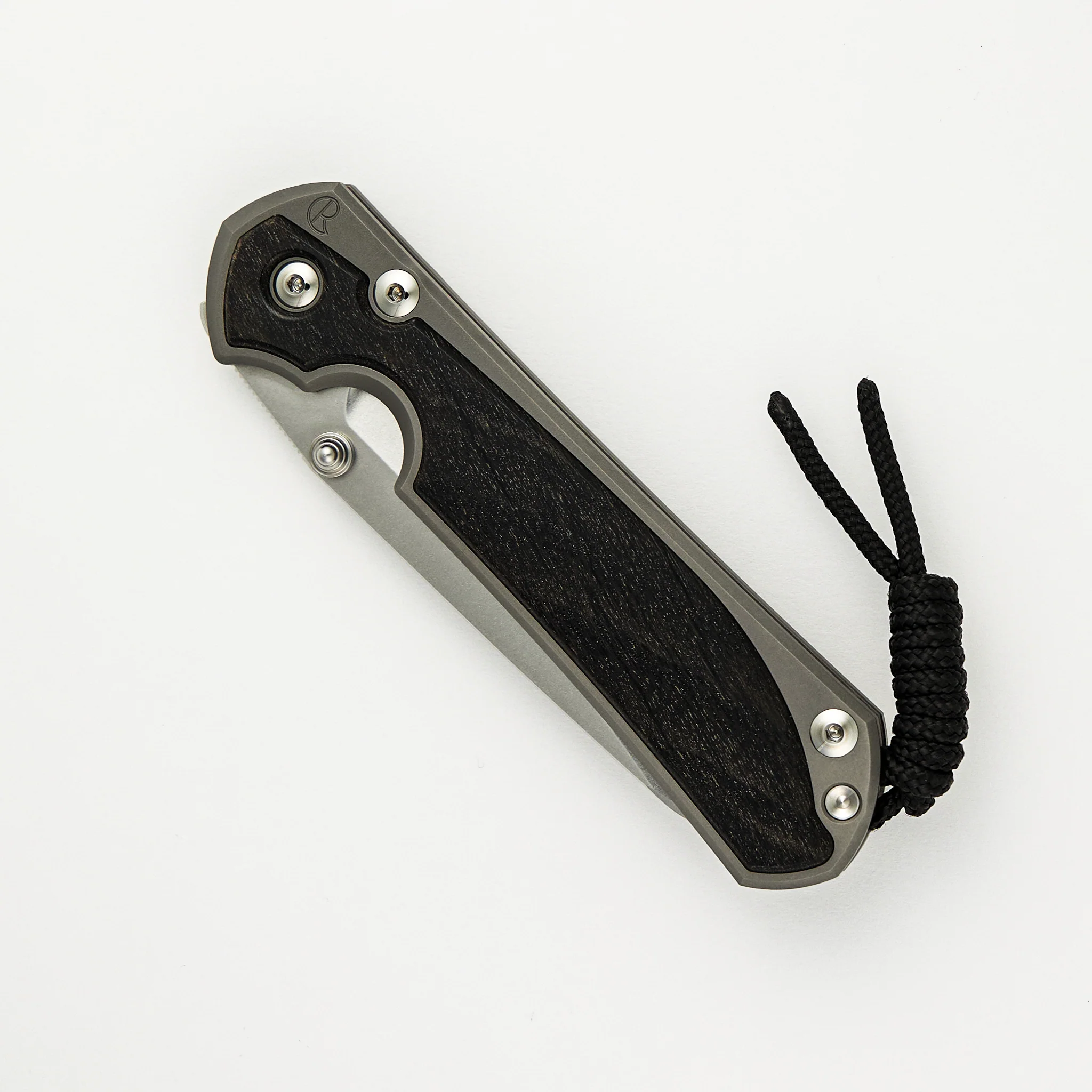 Large Sebenza 31 Bog Oak Inlay - Insingo CPM MagnaCut Blade - Silver Double Thumb Lugs - Image 3