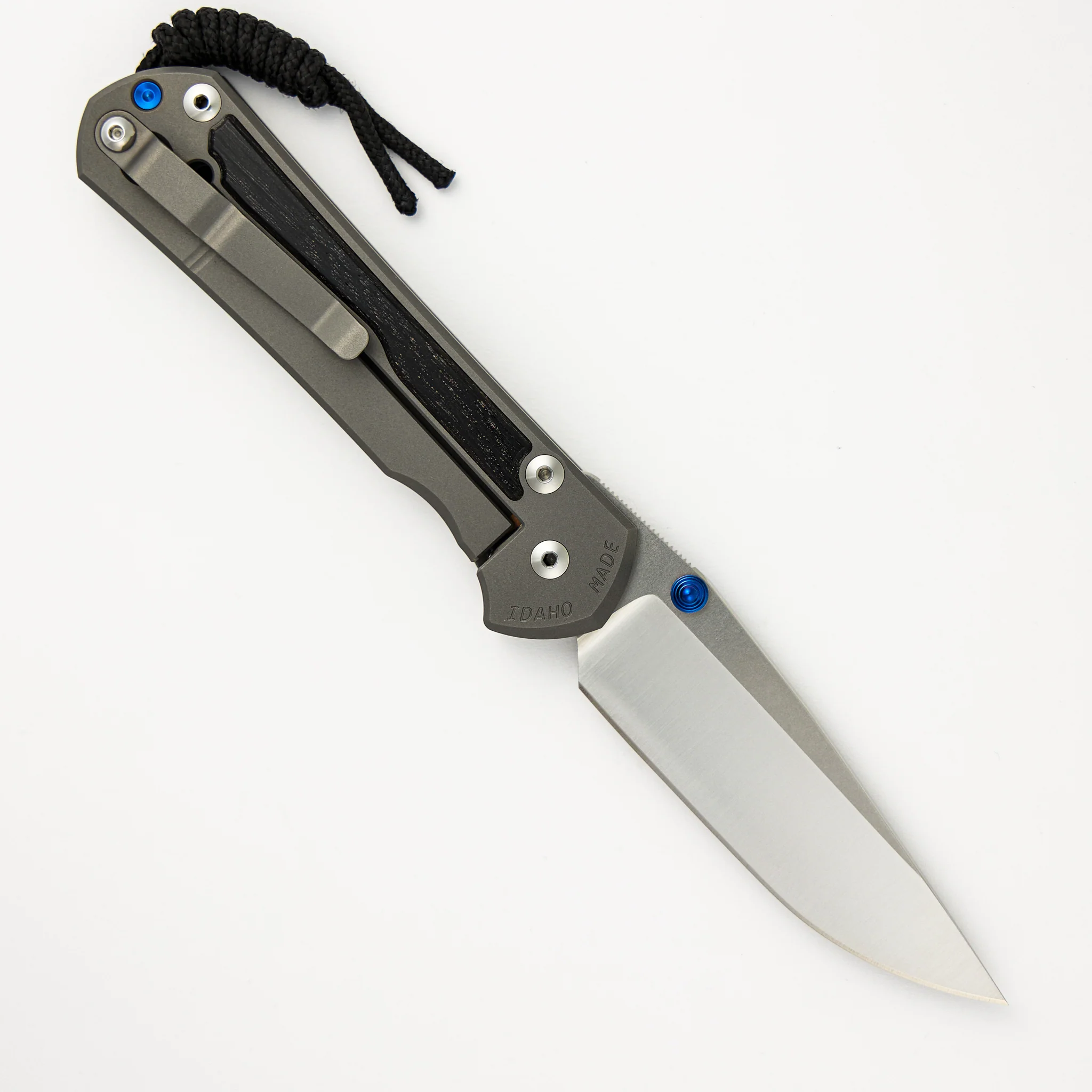 Large Sebenza 31 - Bog Oak Inlays - Drop Point Polished CPM MagnaCut Blade - Blue Double Lugs - Image 2