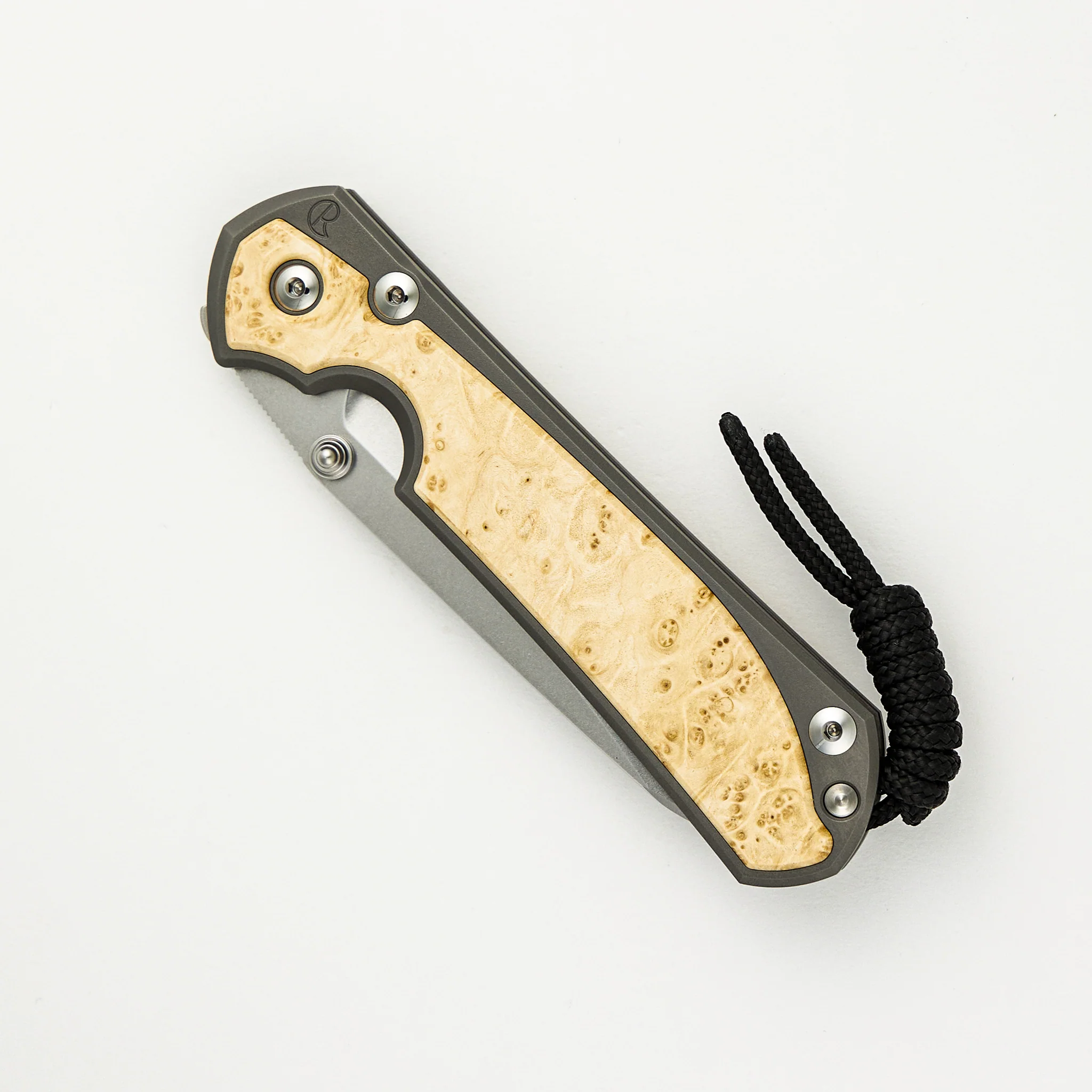 Large Sebenza 31 Box Elder Inlay - Insingo CPM MagnaCut Blade - Silver Double Thumb Lugs - Image 10