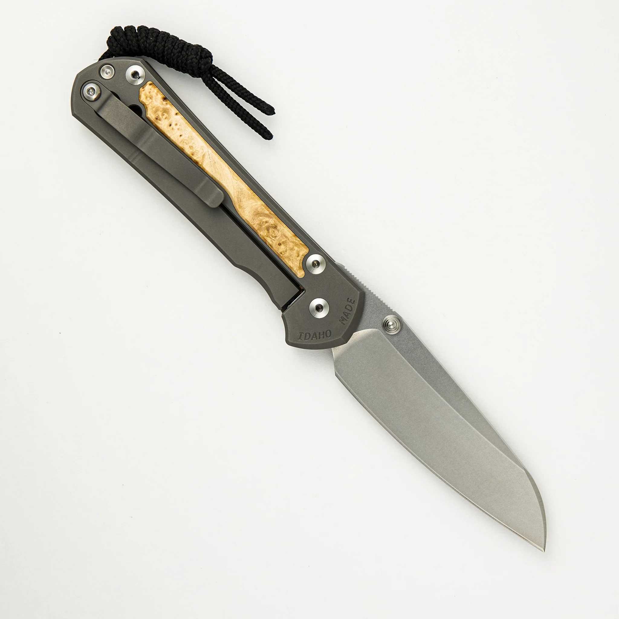 Large Sebenza 31 Box Elder Inlay - Insingo CPM MagnaCut Blade - Silver Double Thumb Lugs - Image 16