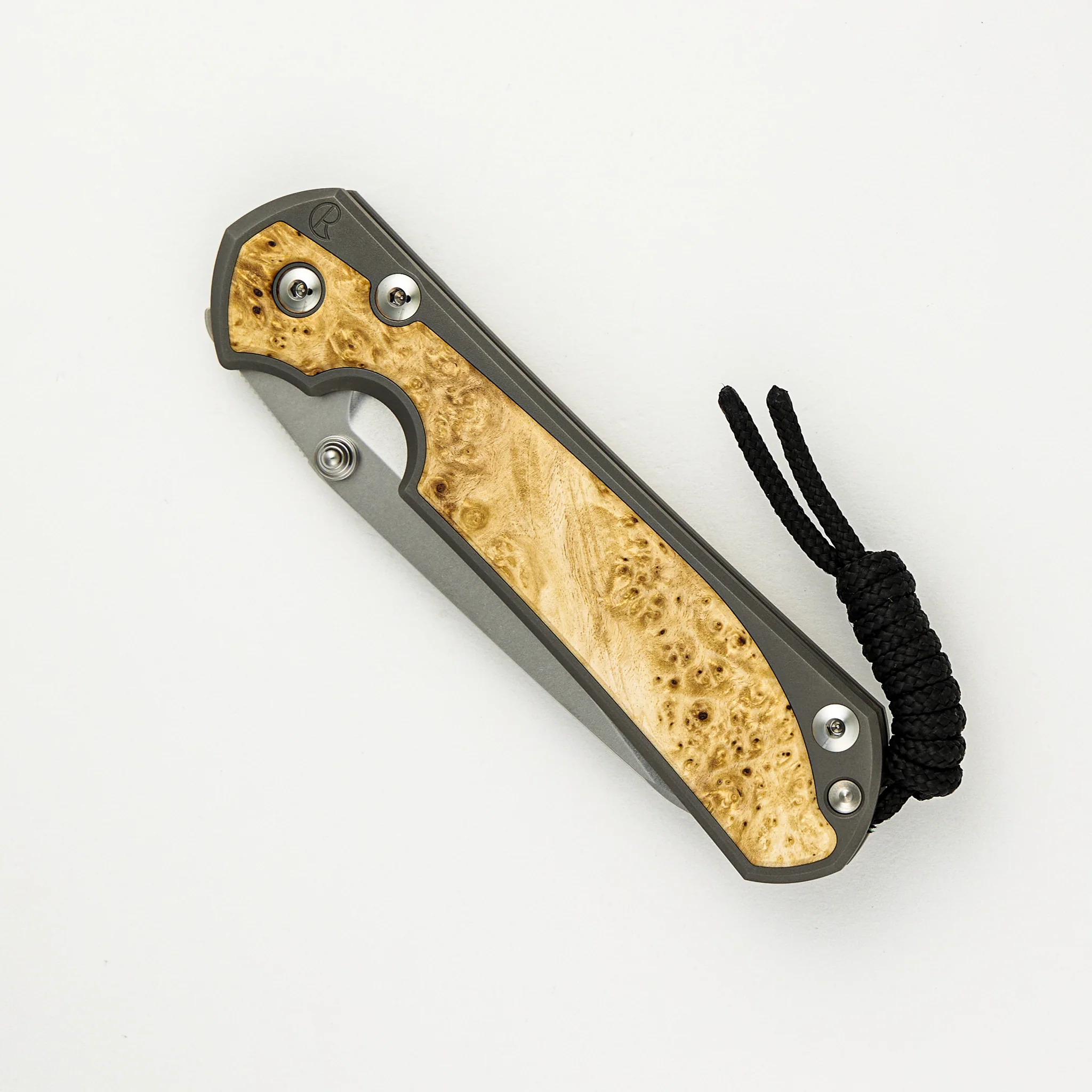 Large Sebenza 31 Box Elder Inlay - Insingo CPM MagnaCut Blade - Silver Double Thumb Lugs - Image 17
