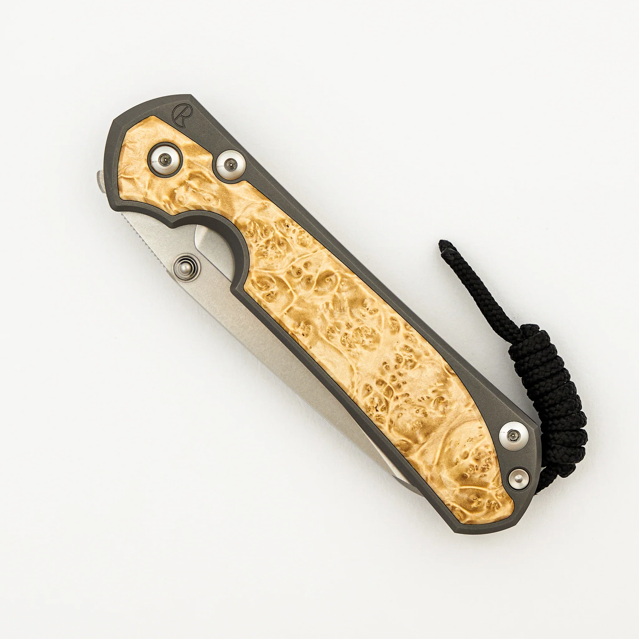 Large Sebenza 31 Box Elder Inlay - Insingo CPM MagnaCut Blade - Silver Double Thumb Lugs - Image 24