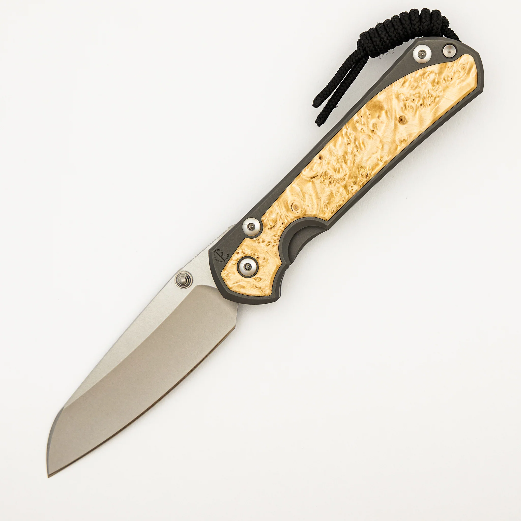 Large Sebenza 31 Box Elder Inlay - Insingo CPM MagnaCut Blade - Silver Double Thumb Lugs - Image 36