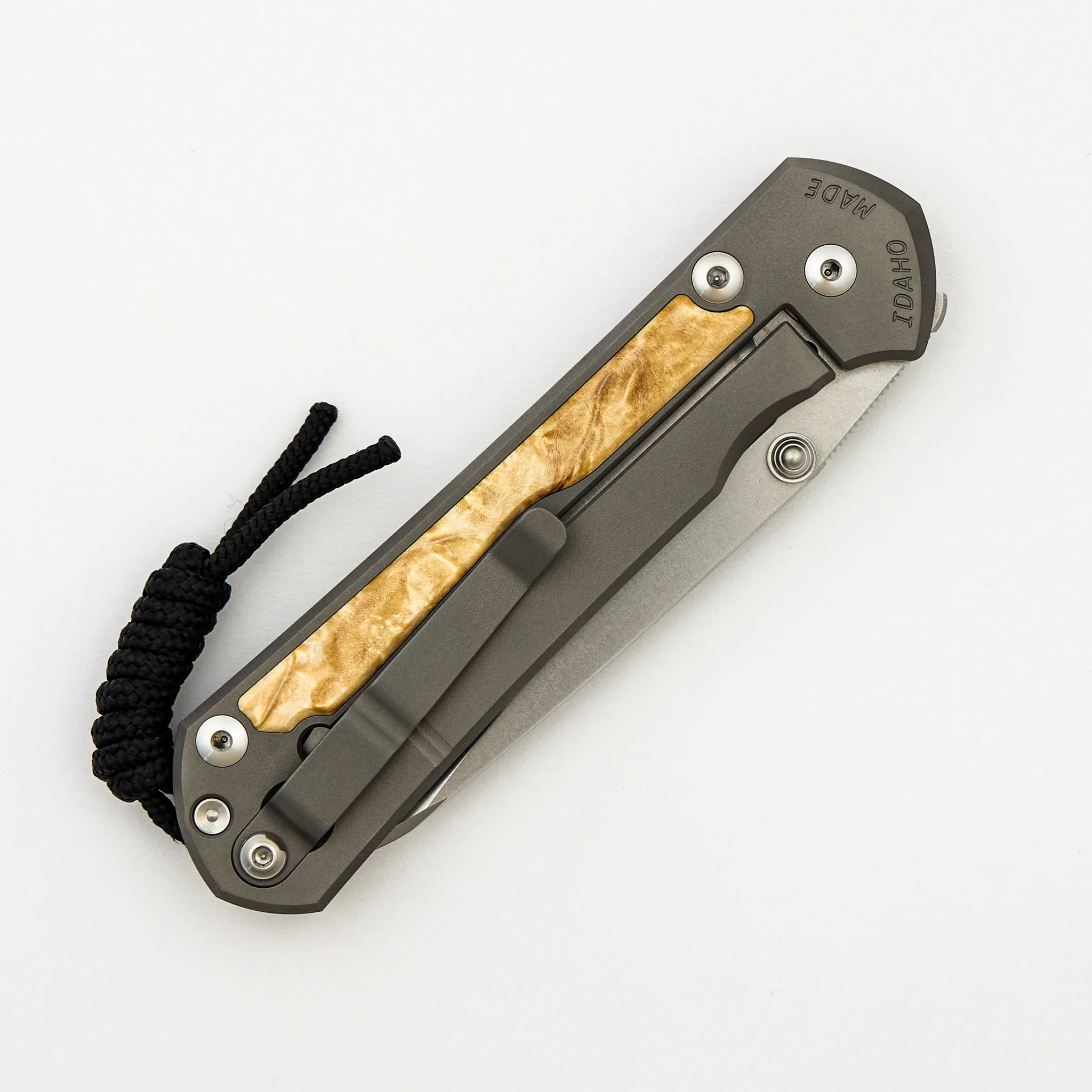 Large Sebenza 31 Box Elder Inlay - Insingo CPM MagnaCut Blade - Silver Double Thumb Lugs - Image 4