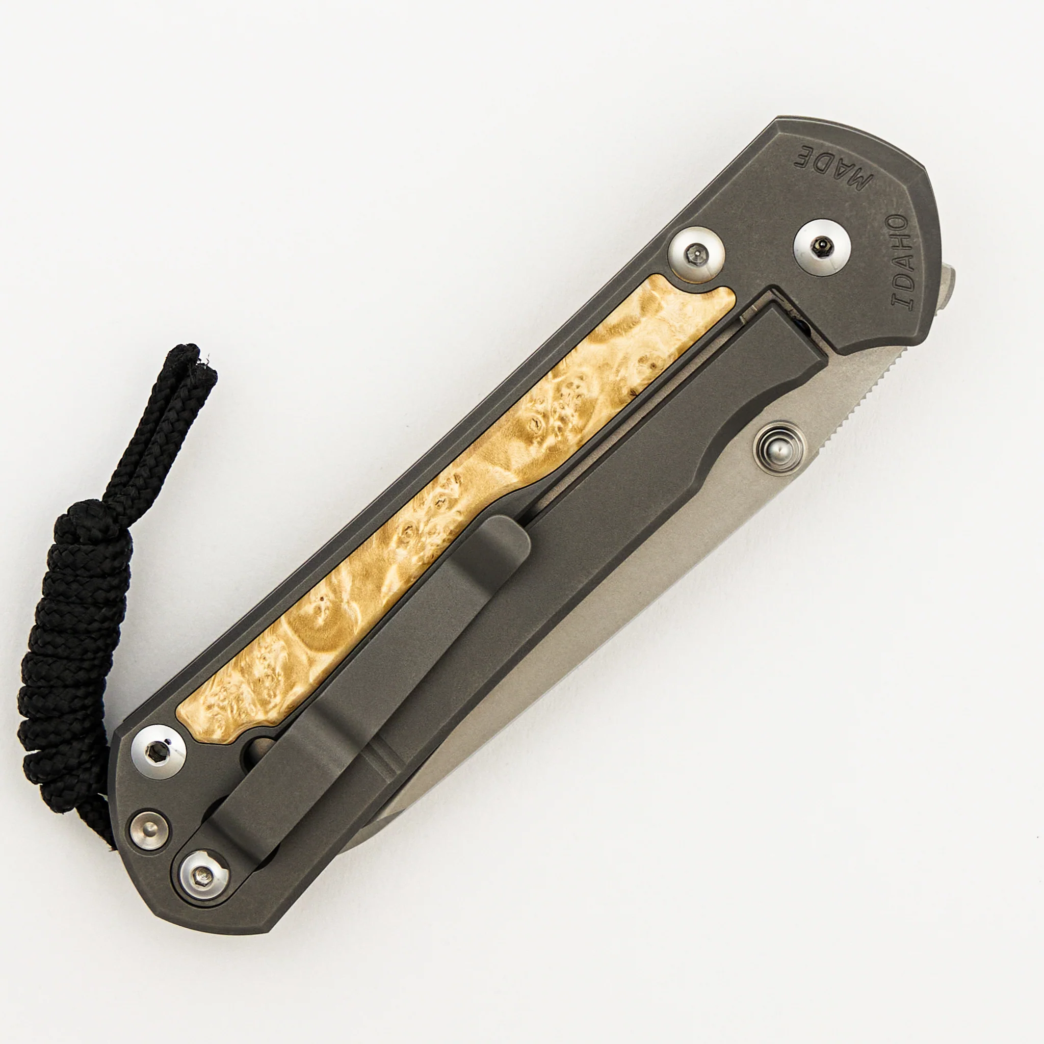 Large Sebenza 31 Box Elder Inlay - Insingo CPM MagnaCut Blade - Silver Double Thumb Lugs - Image 46