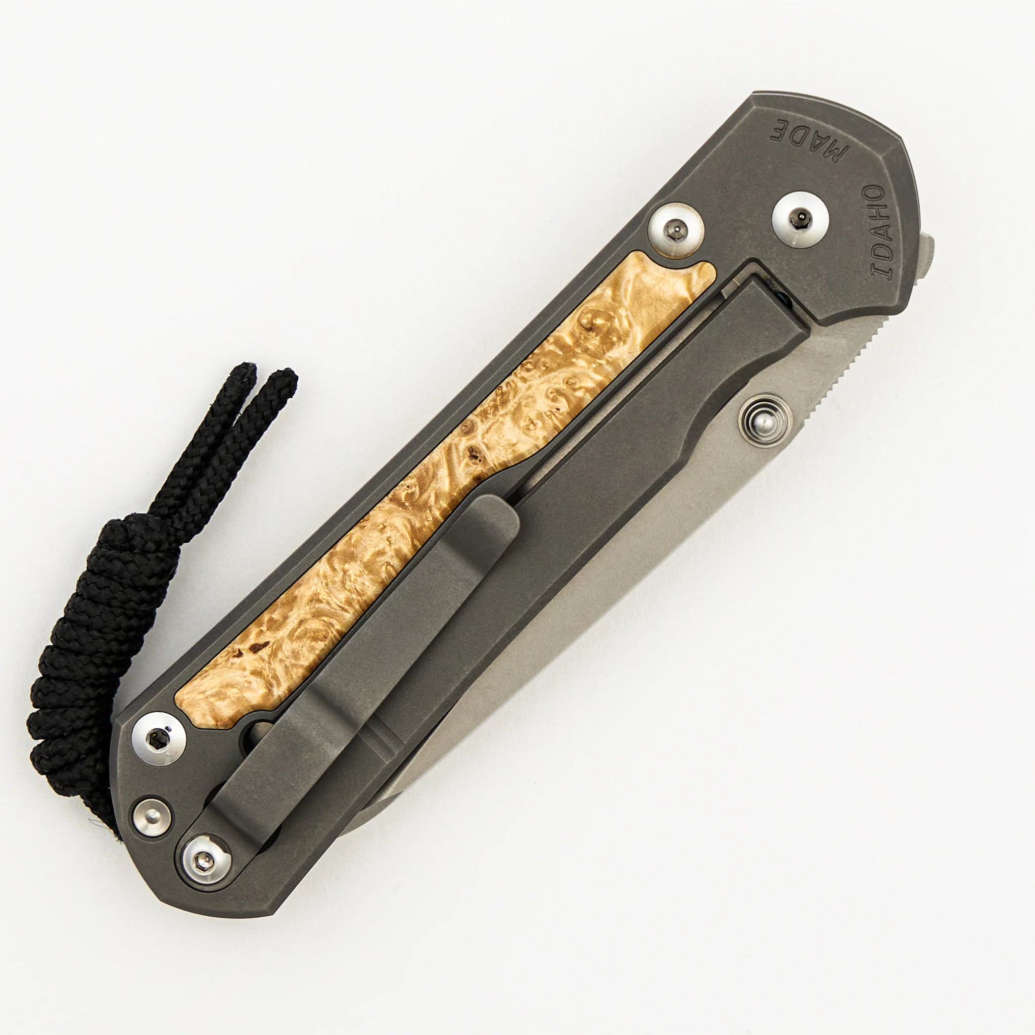 Large Sebenza 31 Box Elder Inlay - Insingo CPM MagnaCut Blade - Silver Double Thumb Lugs - Image 53