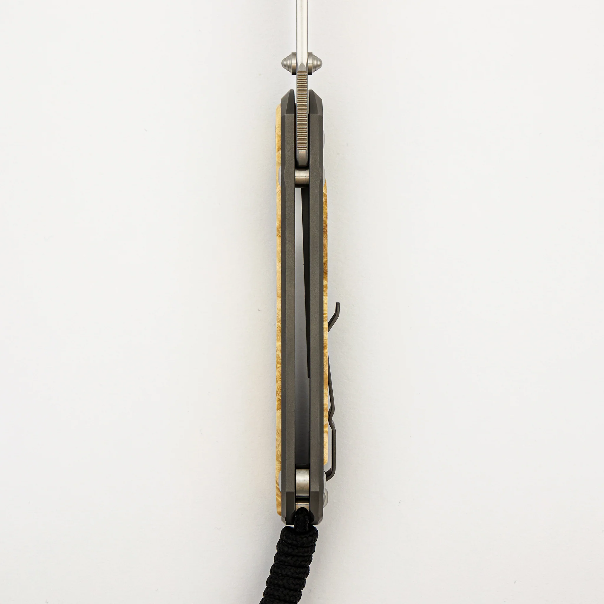 Large Sebenza 31 Box Elder Inlay - Insingo CPM MagnaCut Blade - Silver Double Thumb Lugs - Image 7