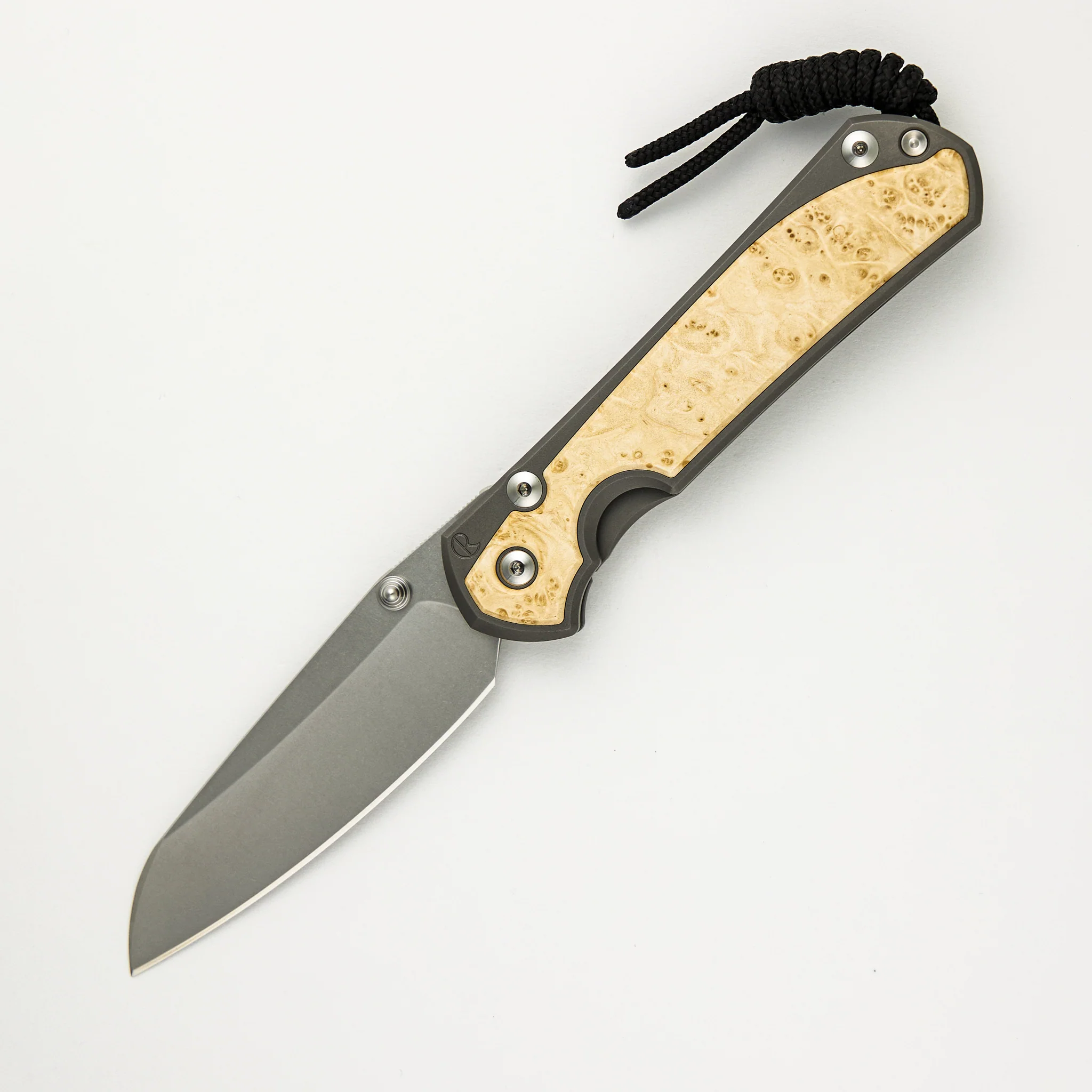 Large Sebenza 31 Box Elder Inlay - Insingo CPM MagnaCut Blade - Silver Double Thumb Lugs - Image 8