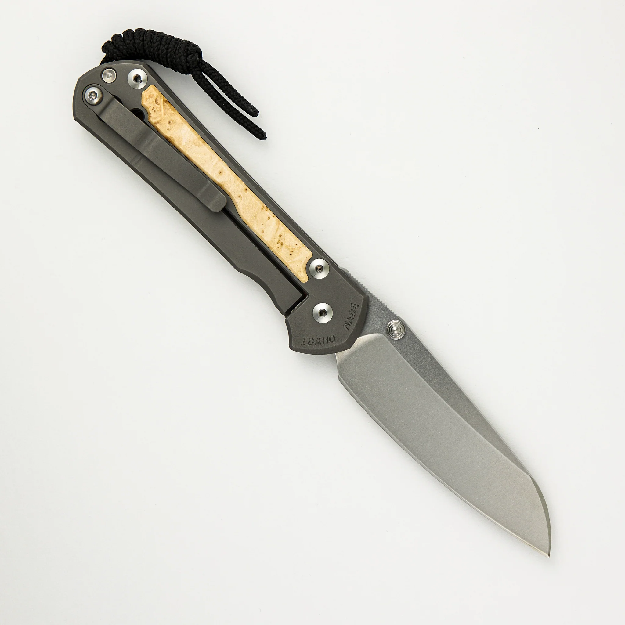 Large Sebenza 31 Box Elder Inlay - Insingo CPM MagnaCut Blade - Silver Double Thumb Lugs - Image 9