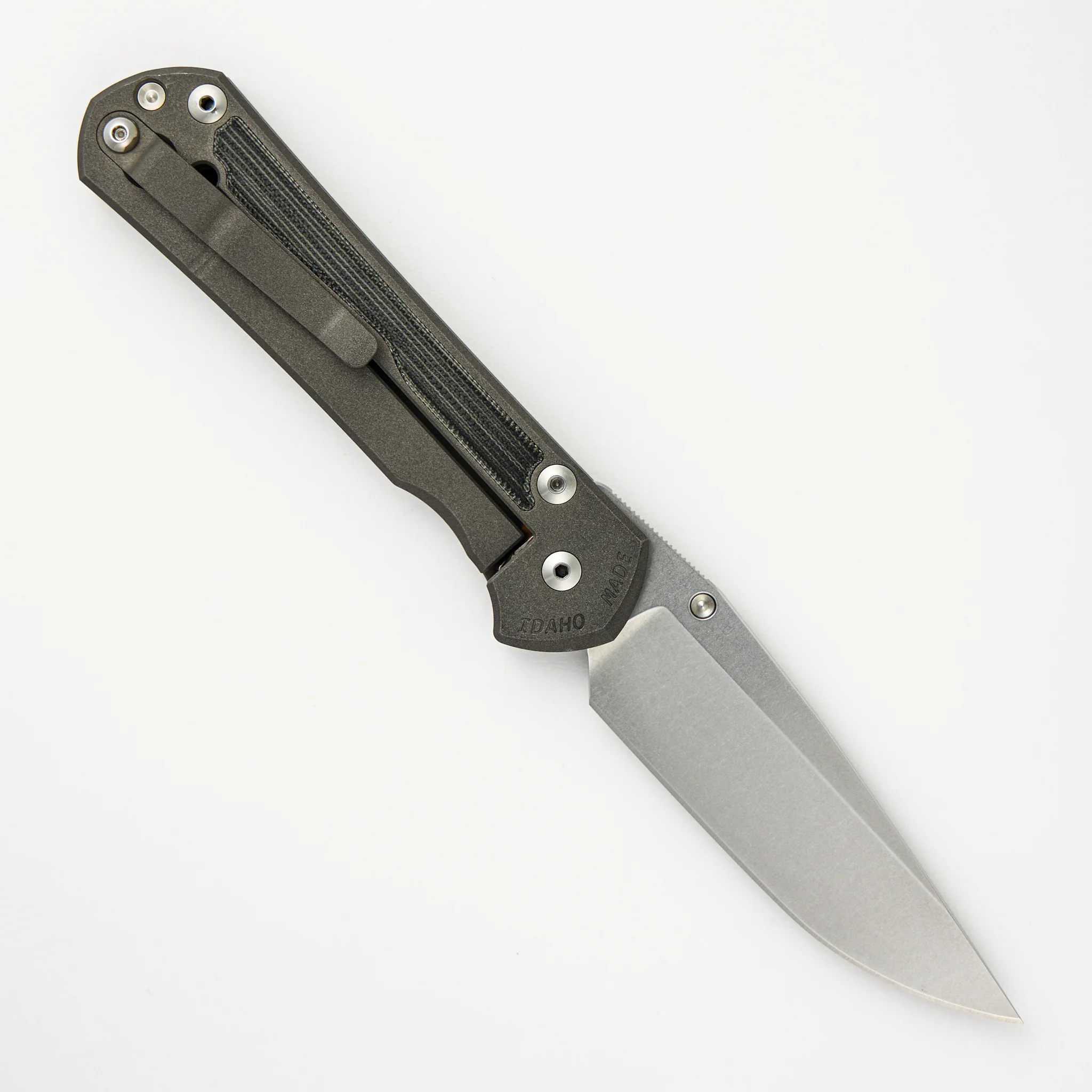 Large Sebenza 31 - Drop Point CPM MagnaCut Blade - Black Canvas Micarta Inlay - Silver Single Lug - Image 2