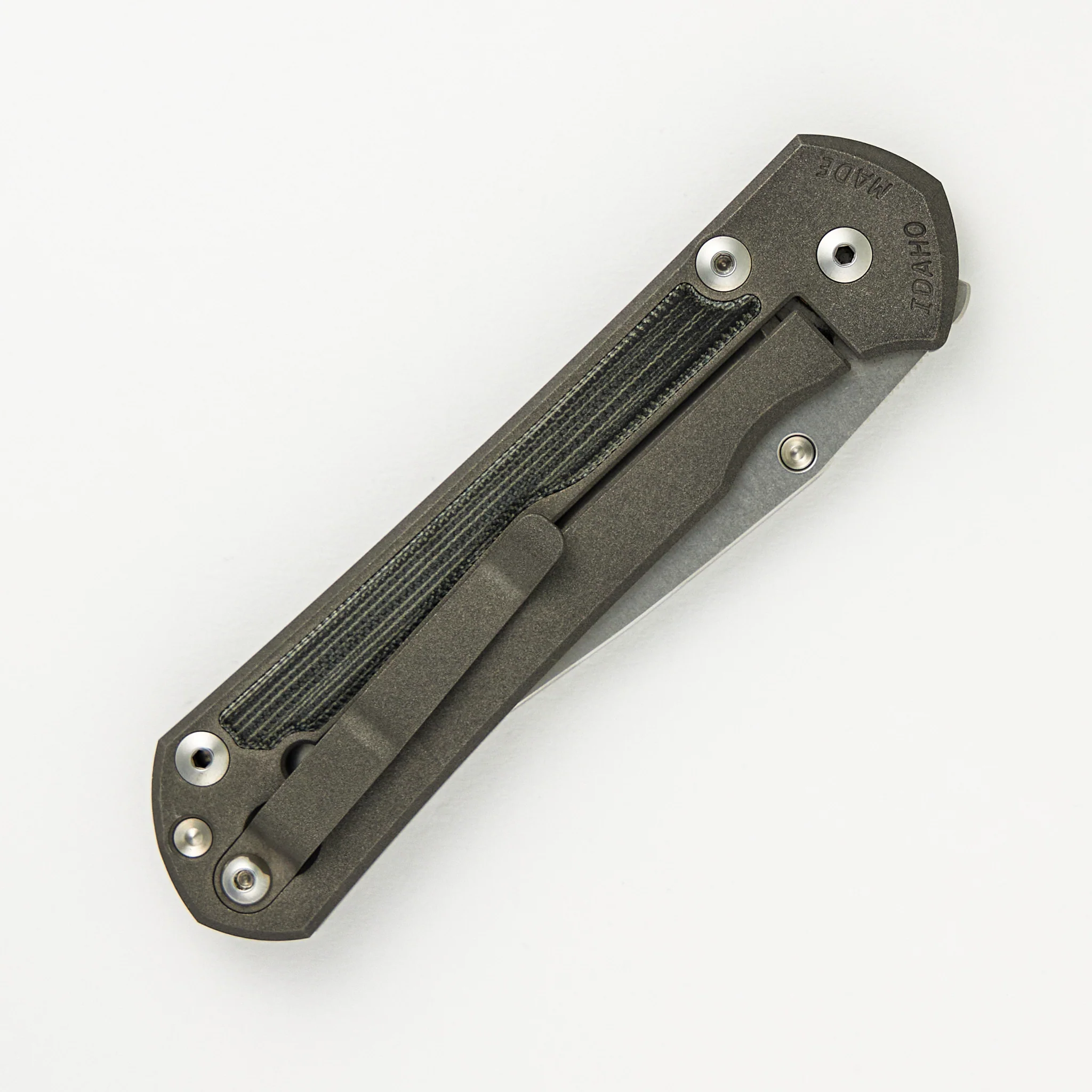 Large Sebenza 31 - Drop Point CPM MagnaCut Blade - Black Canvas Micarta Inlay - Silver Single Lug - Image 4