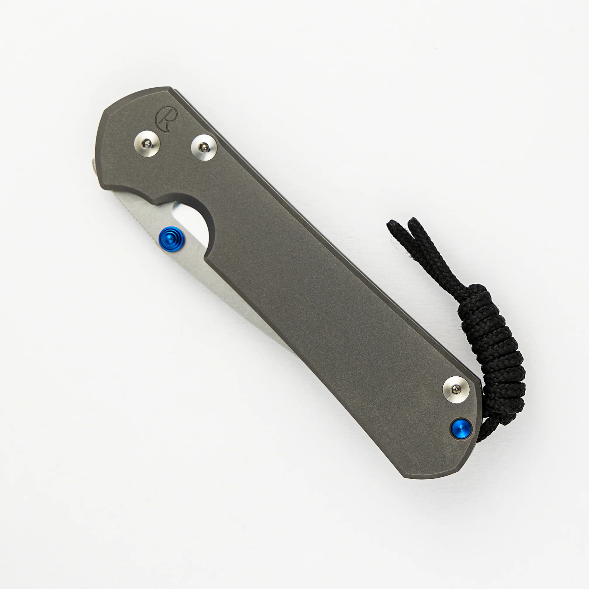 Large Sebenza 31 - Drop Point Polished CPM MagnaCut Blade - Glass Blasted - Blue Double Thumb Lugs - Image 3