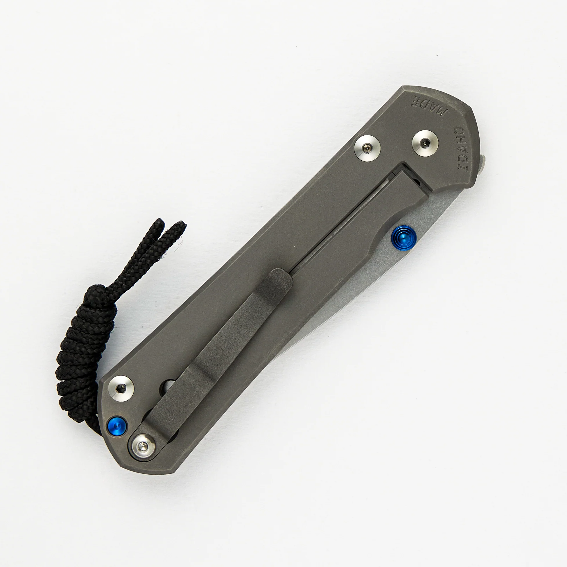 Large Sebenza 31 - Drop Point Polished CPM MagnaCut Blade - Glass Blasted - Blue Double Thumb Lugs - Image 4