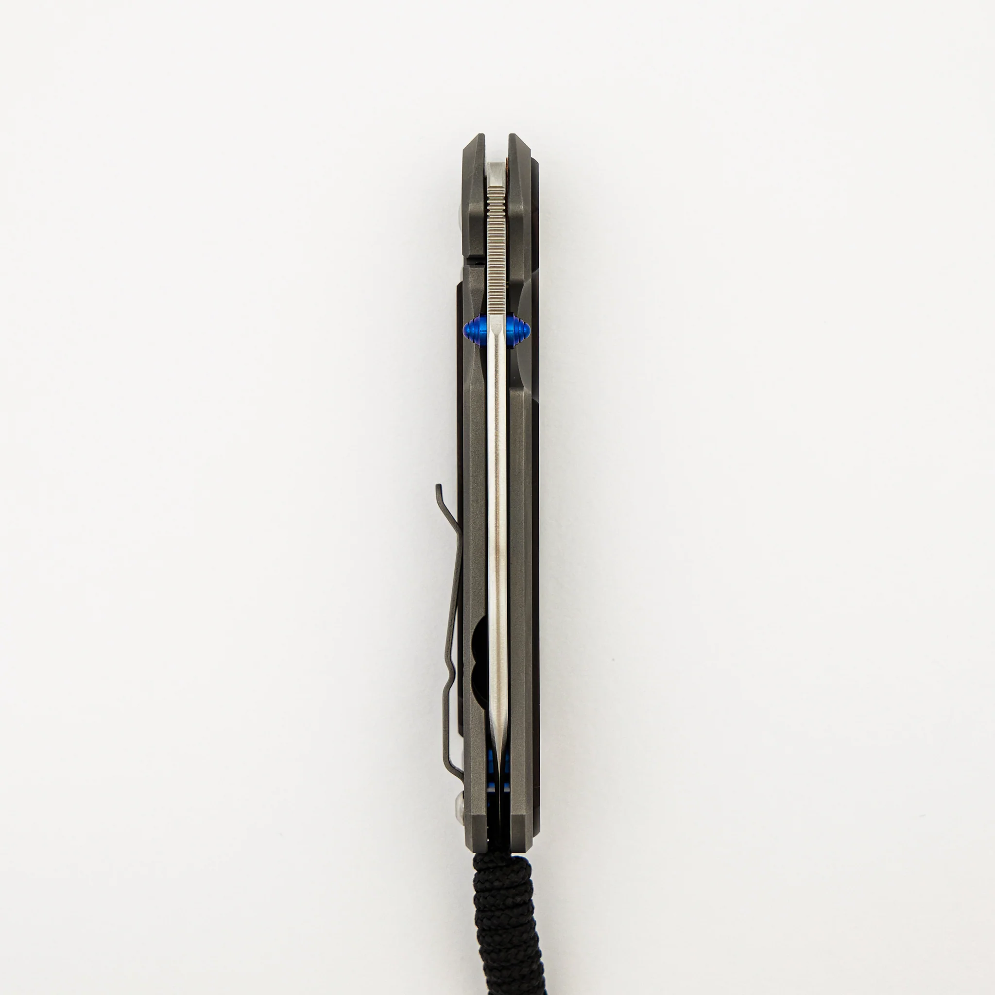 Large Sebenza 31 Macassar Ebony Inlay - Insingo CPM MagnaCut Blade - Blue Double Thumb Lugs - Image 19