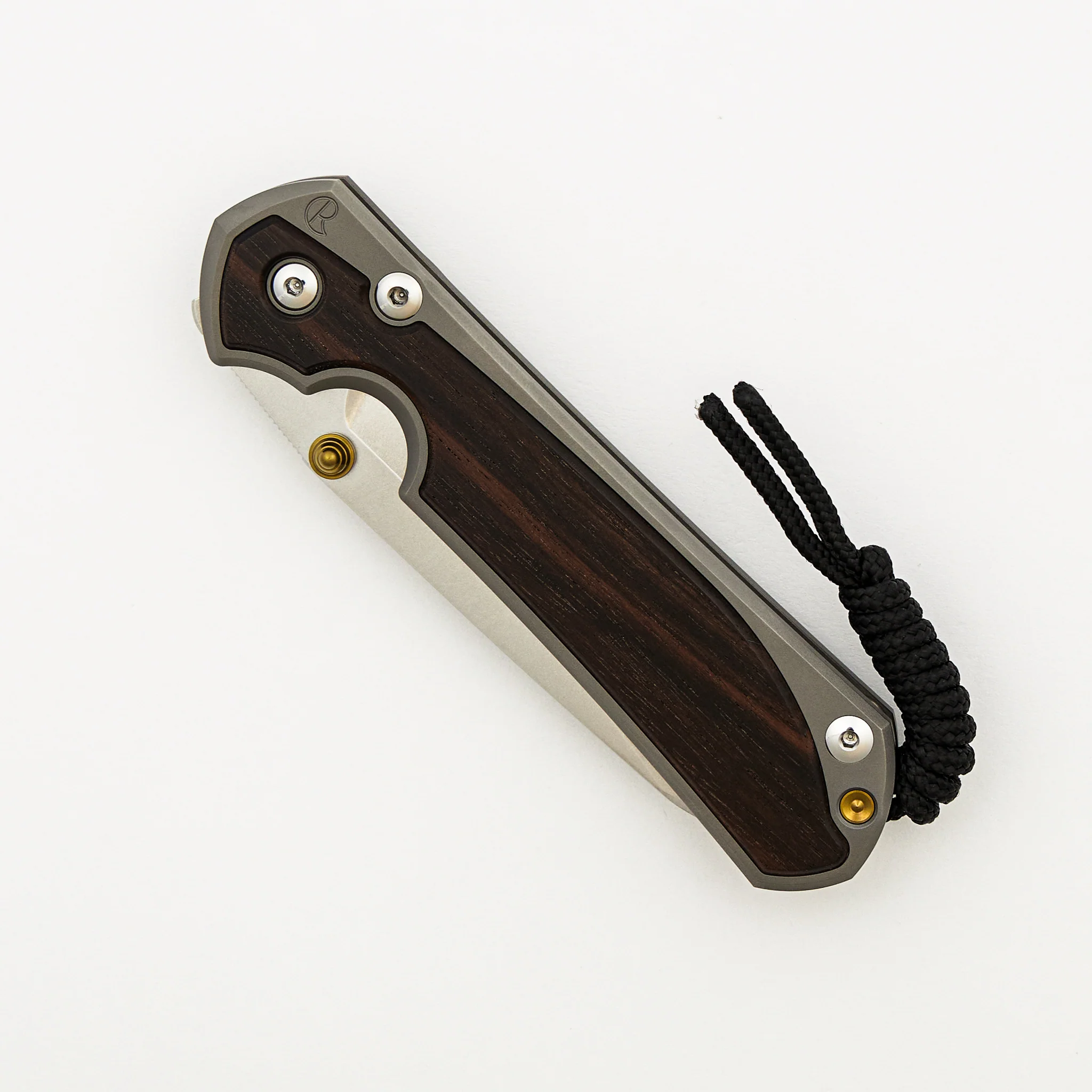 Large Sebenza 31 Macassar Ebony Inlay - Insingo CPM MagnaCut Blade - Gold Double Thumb Lugs - Image 10