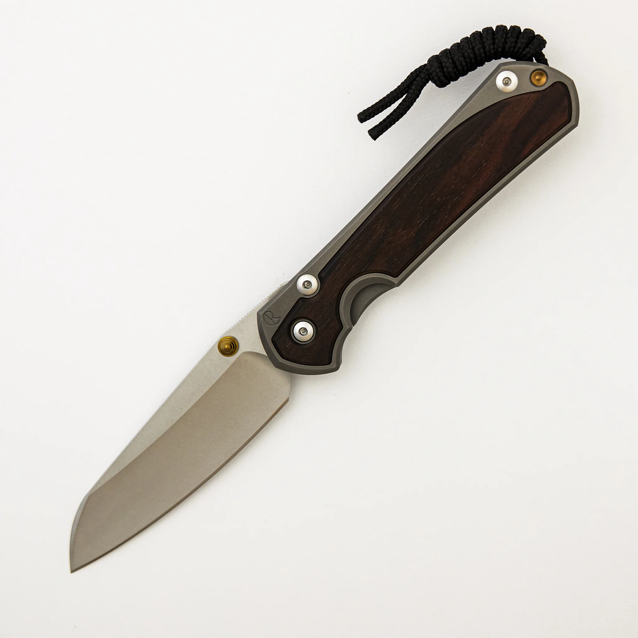 Large Sebenza 31 Macassar Ebony Inlay - Insingo CPM MagnaCut Blade - Gold Double Thumb Lugs - Image 15