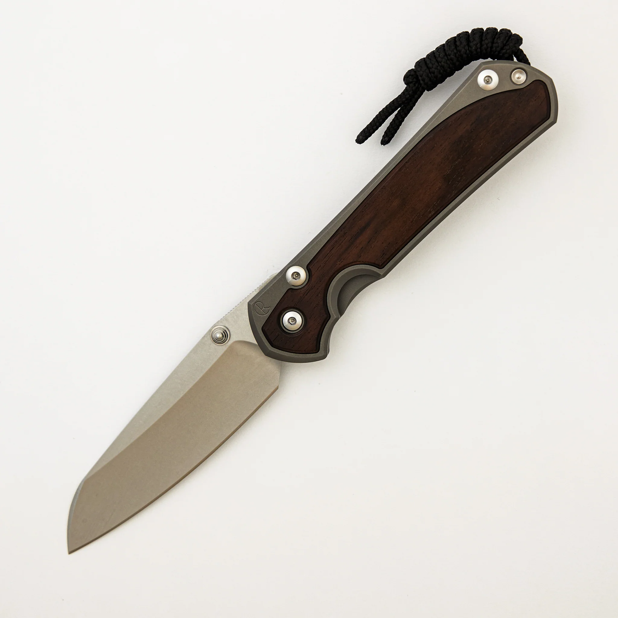 Large Sebenza 31 Macassar Ebony Inlay - Insingo CPM MagnaCut Blade - Silver Double Thumb Lugs